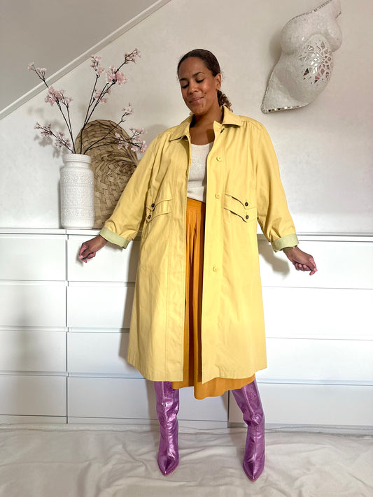 Vintage mosterdgele trenchcoat - M/L