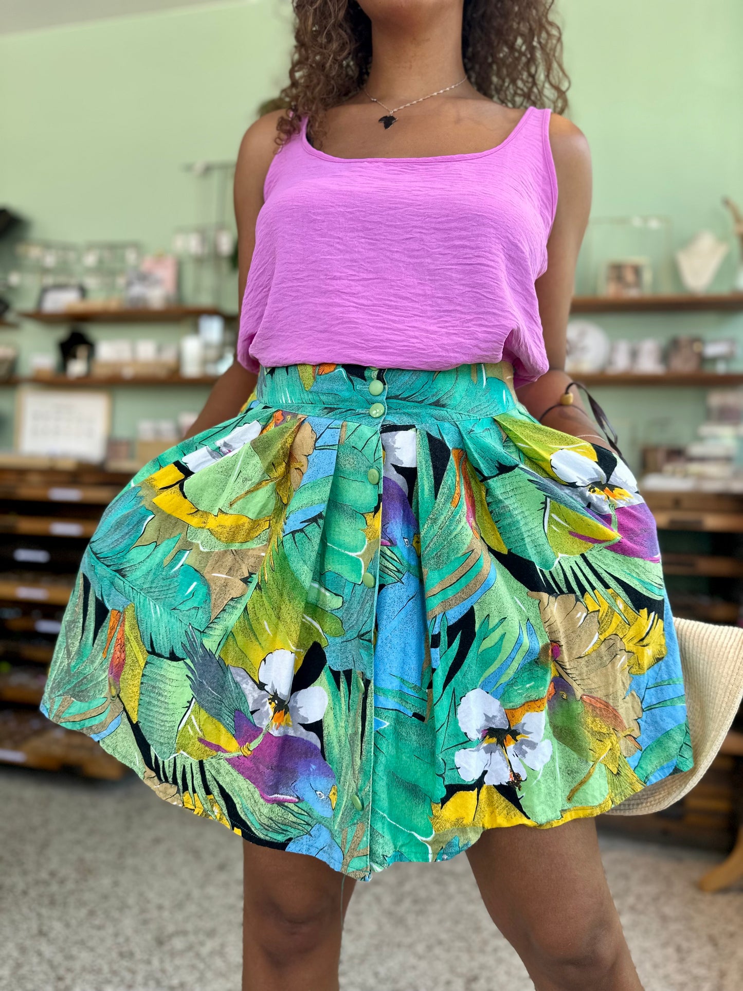 Vintage viscose mini-rok
