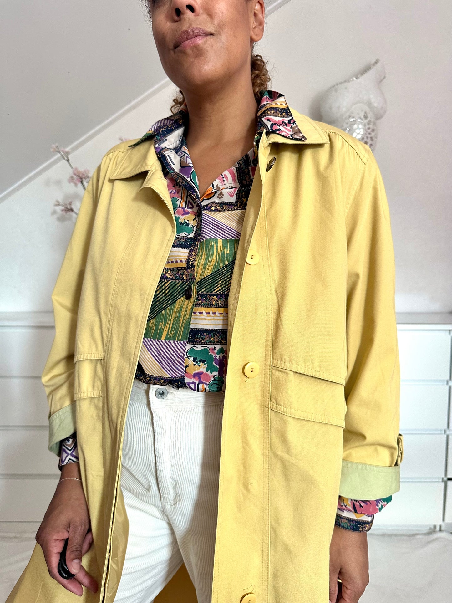 Vintage mosterdgele trenchcoat - M/L