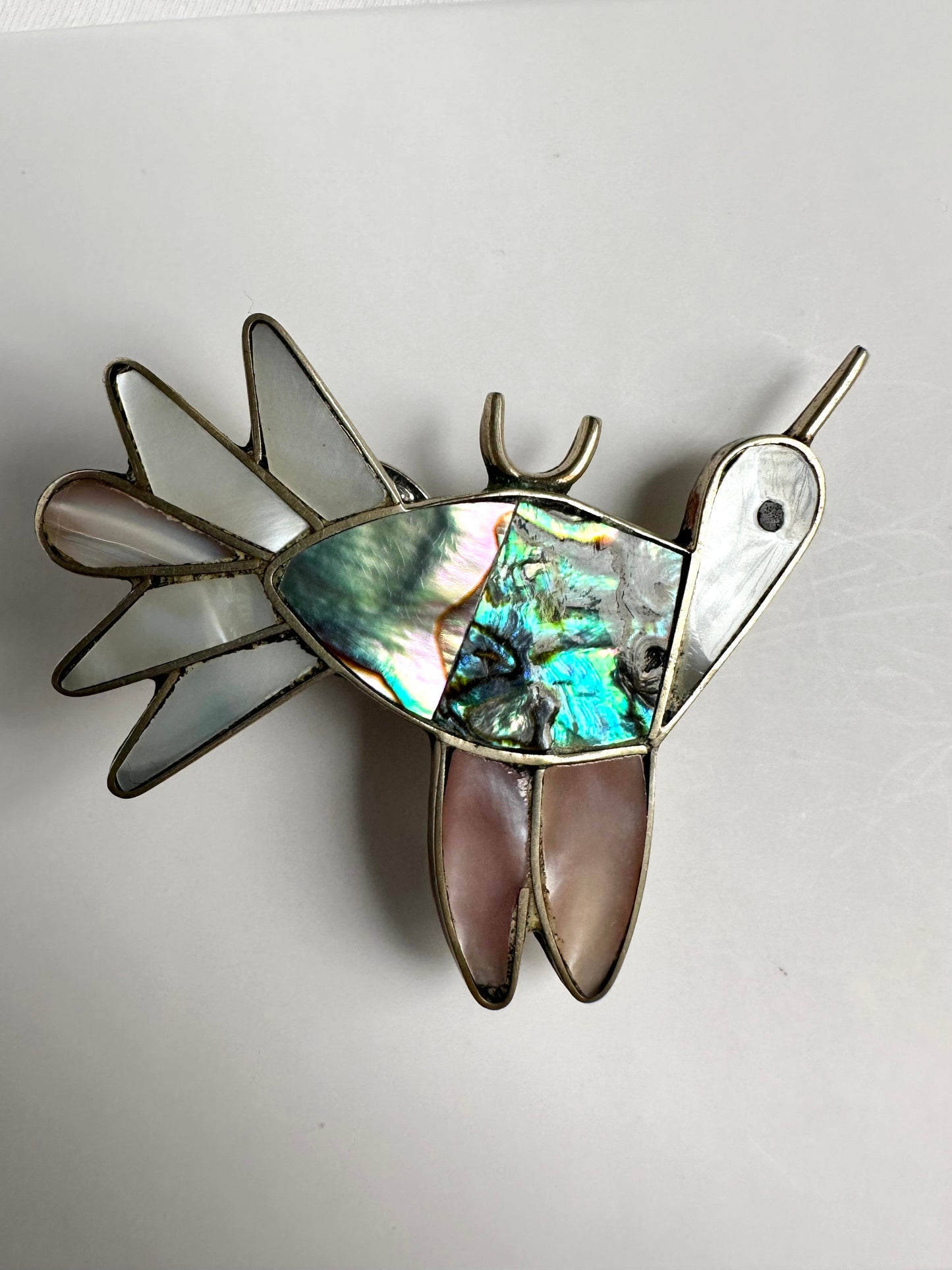 Vintage Mexican alpaca vogel broche
