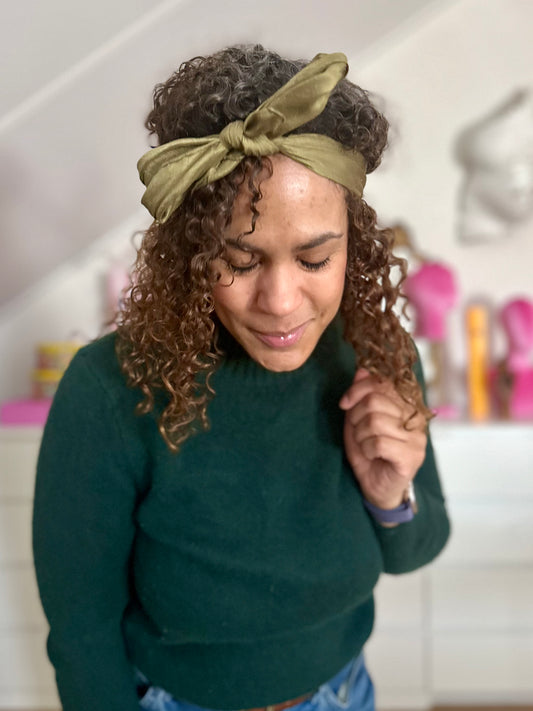 Vintage bronskleurig sjaaltje van zijde