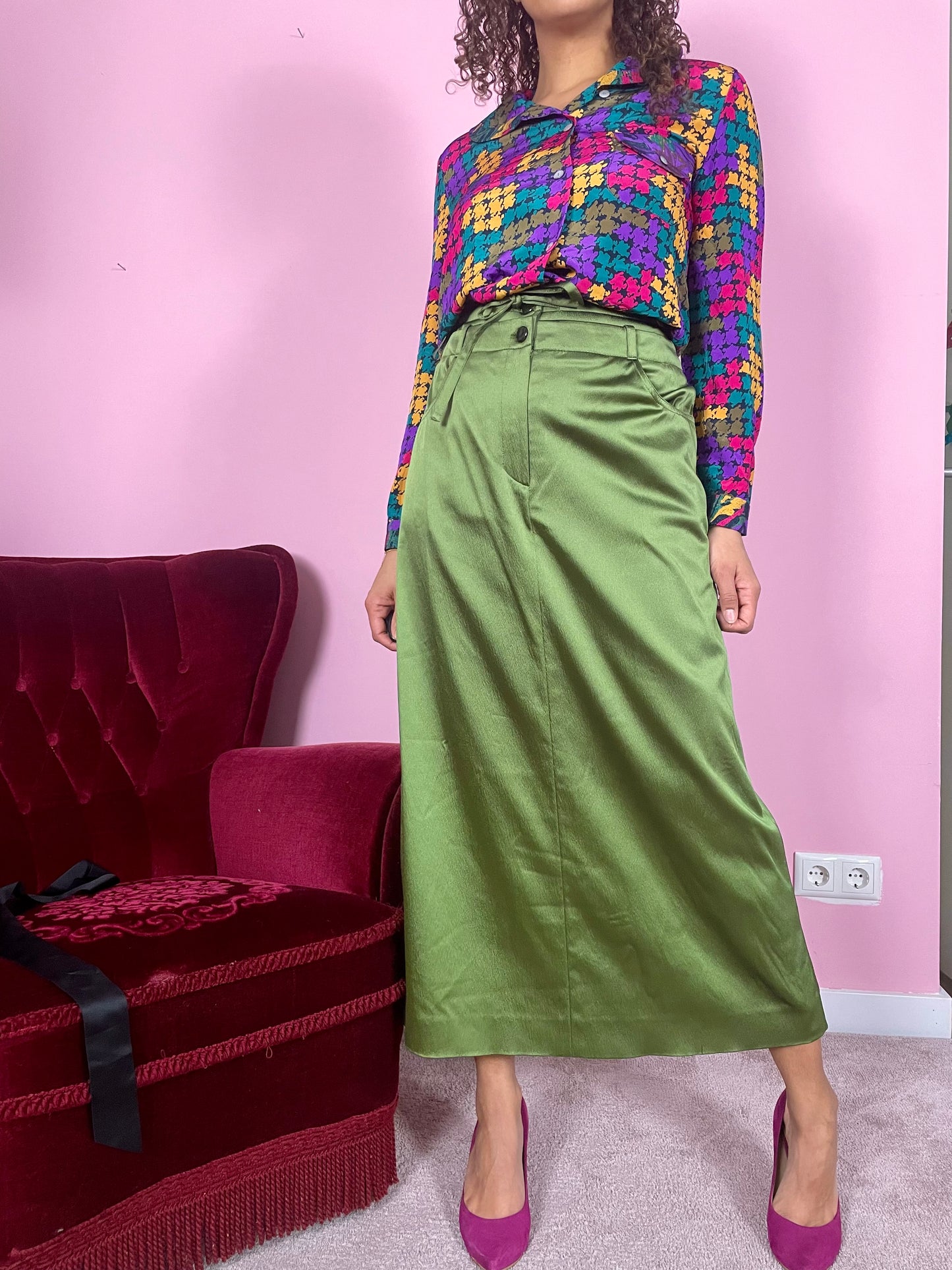 Vintage deadstock maxi-rok