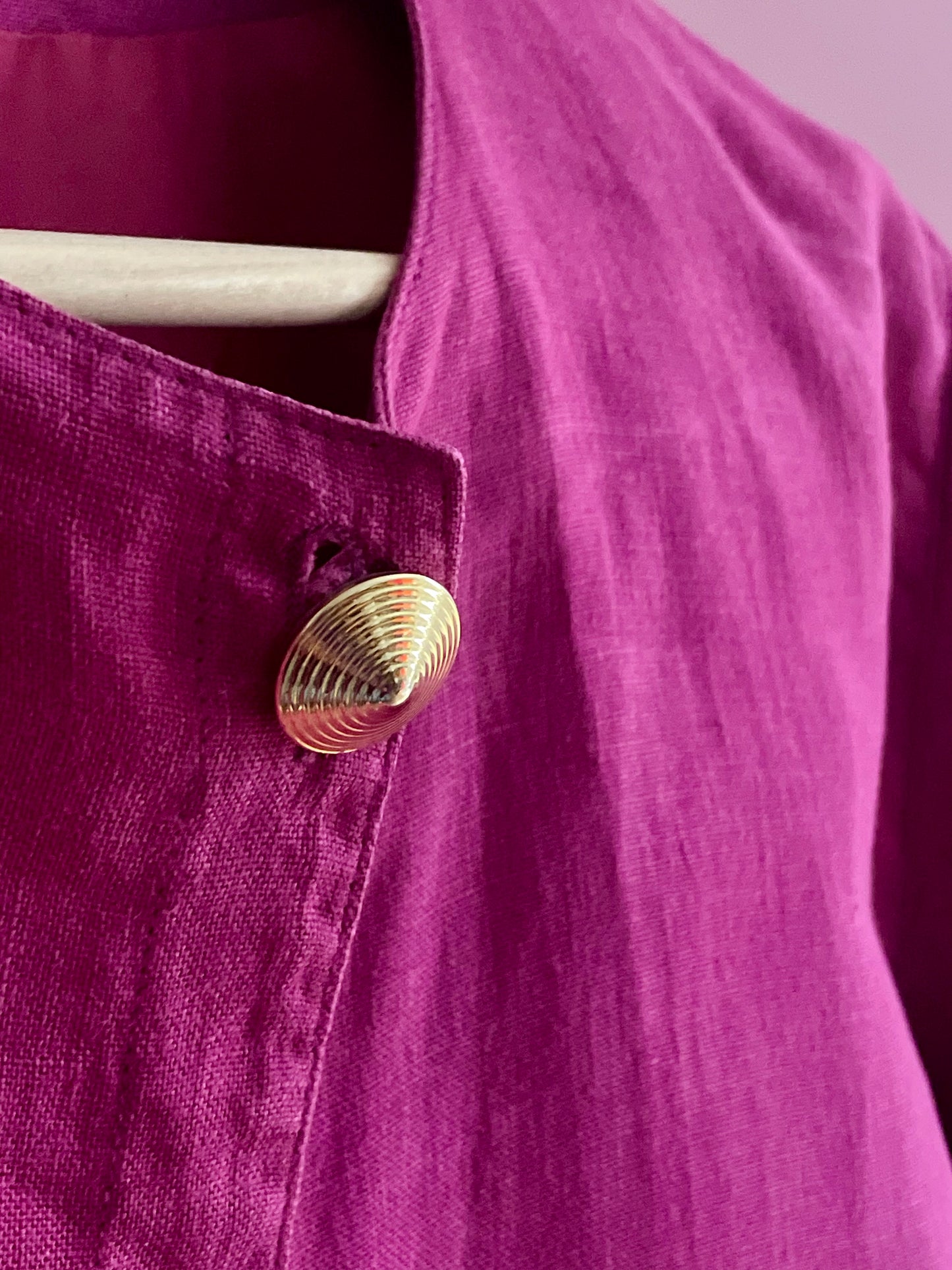 Vintage linnen magenta blazer