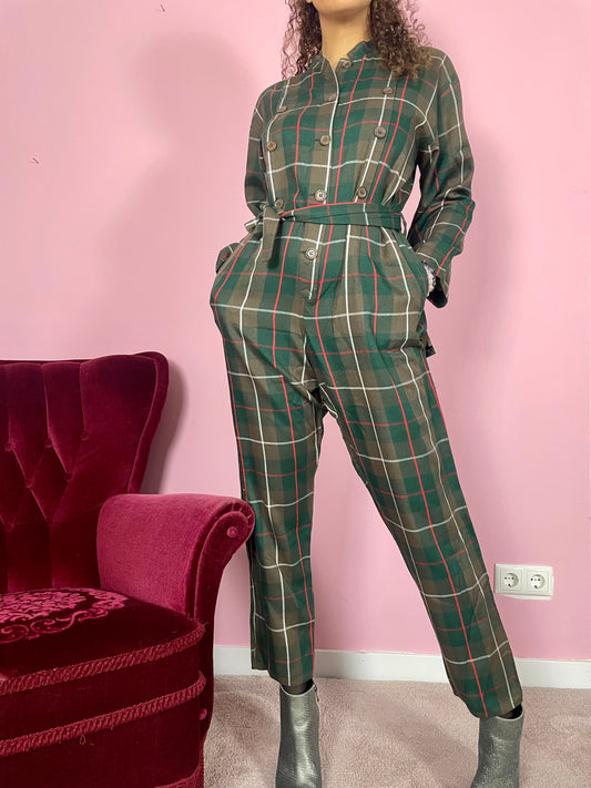 Vintage deadstock tartan jumpsuit