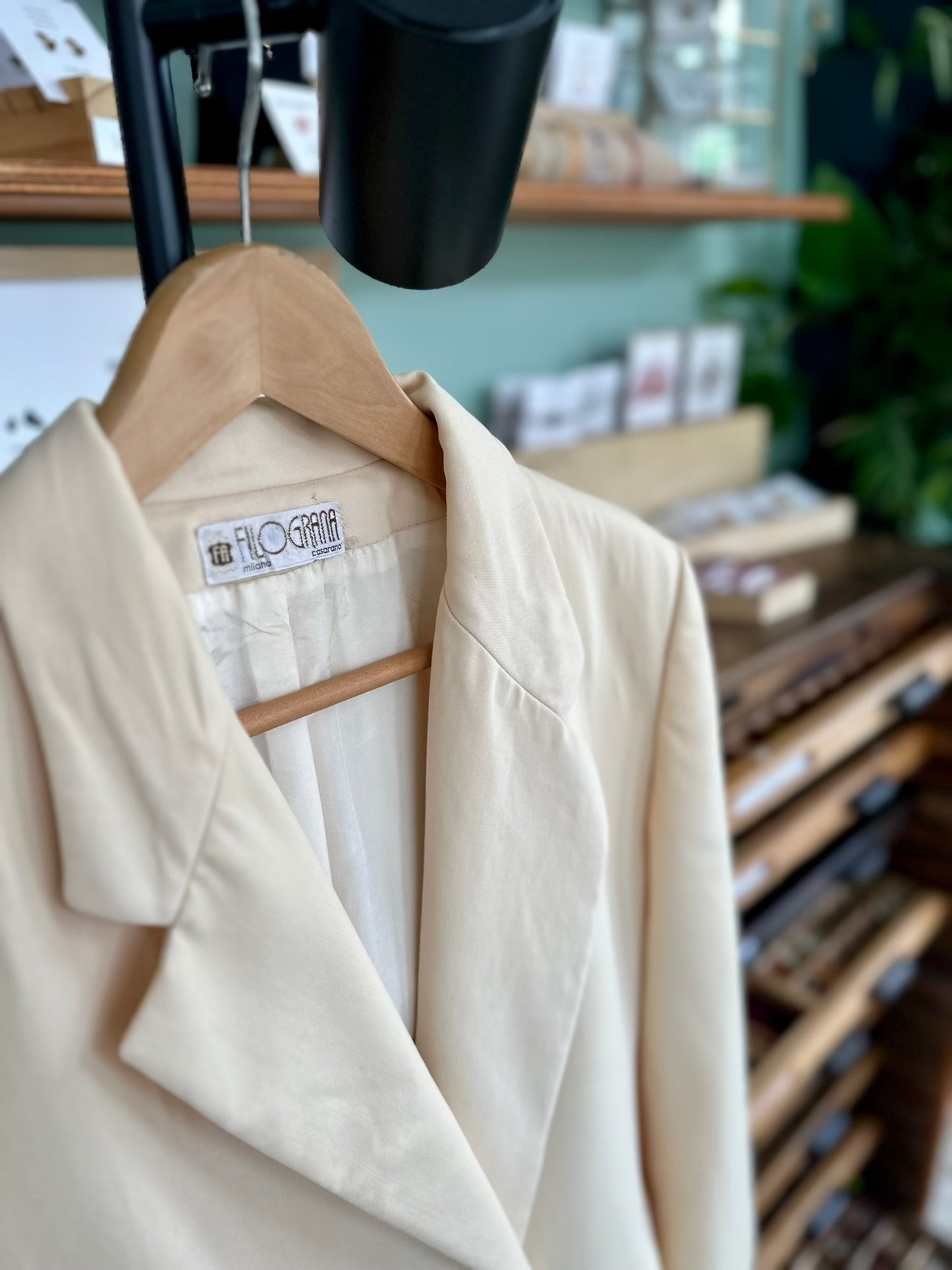 Vintage Italian creme kleurige blazer