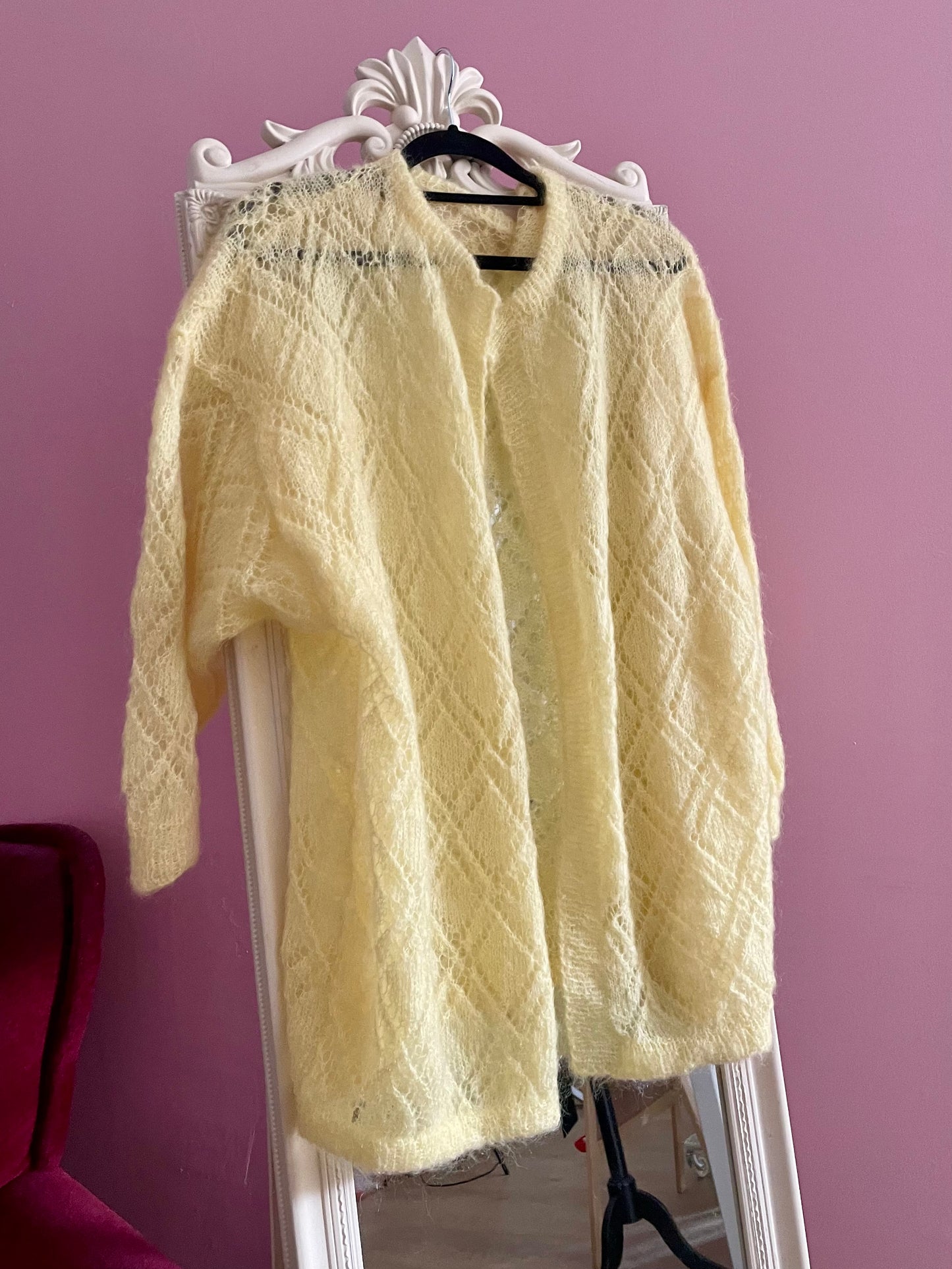 Vintage pastel geel vest