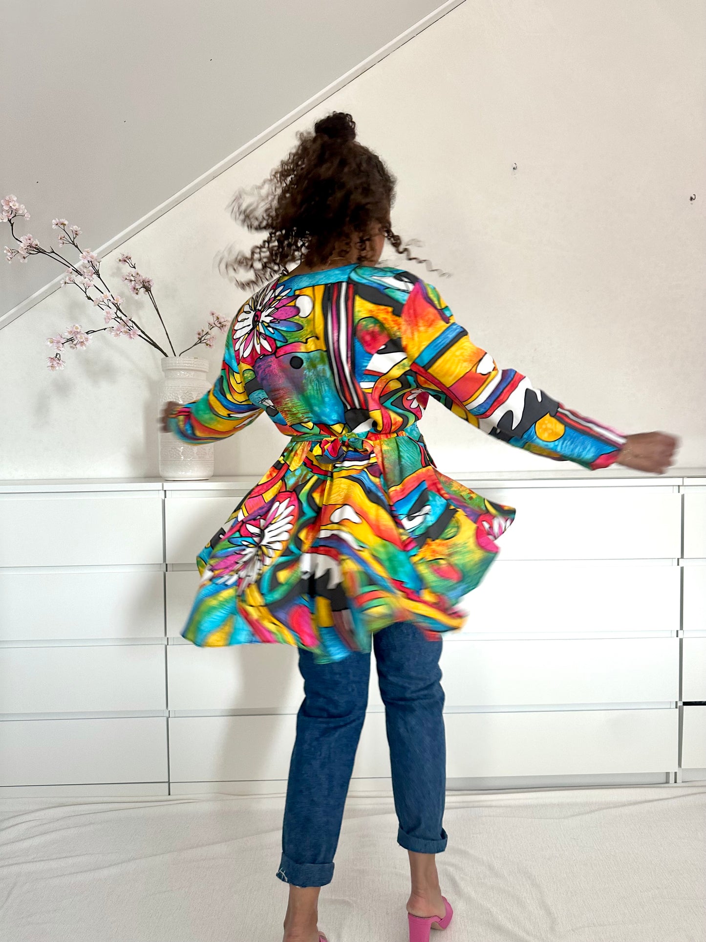 Vintage crazy print tuniek - M/L
