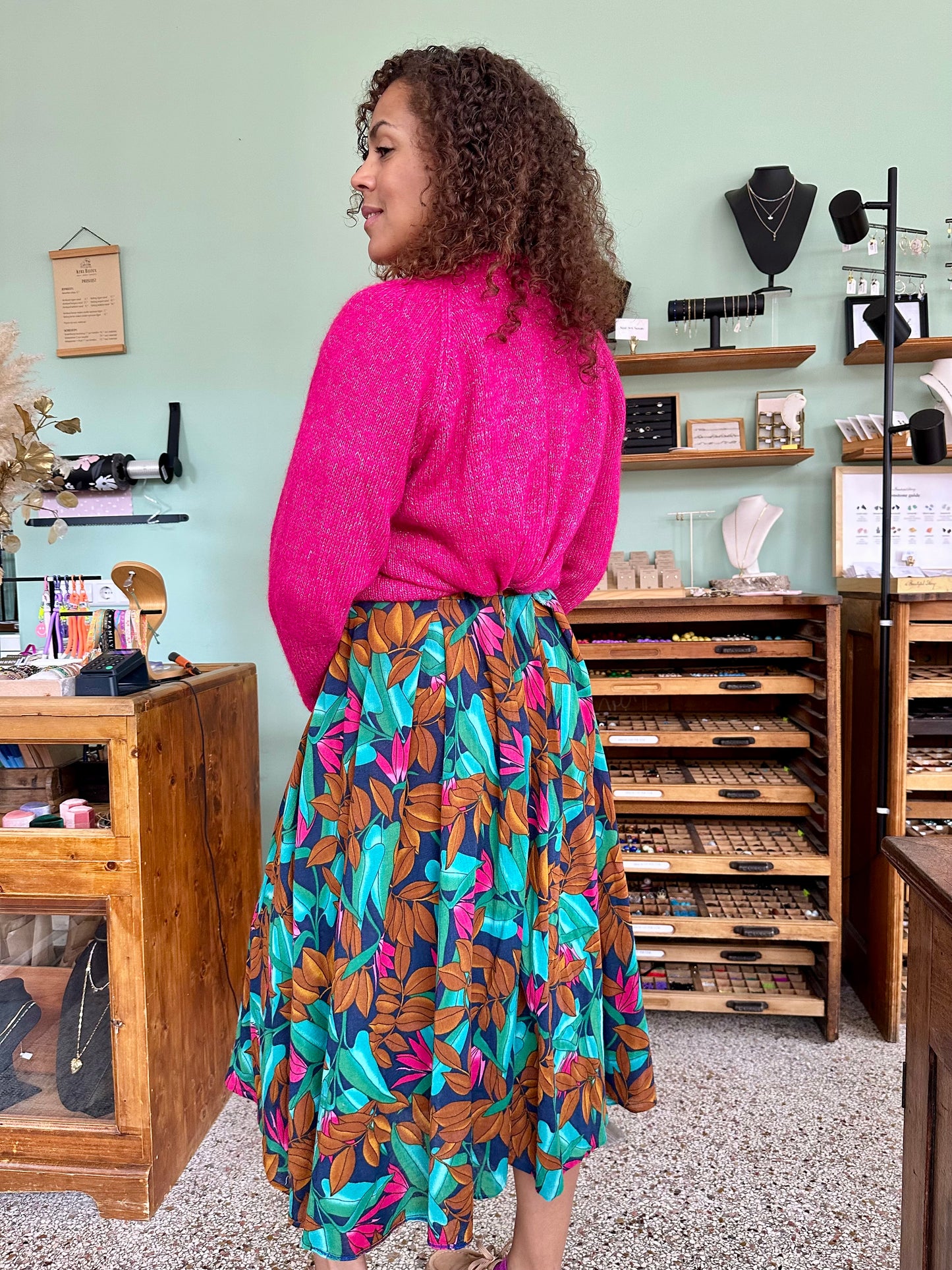 Vintage maximum botanical jurk - XL