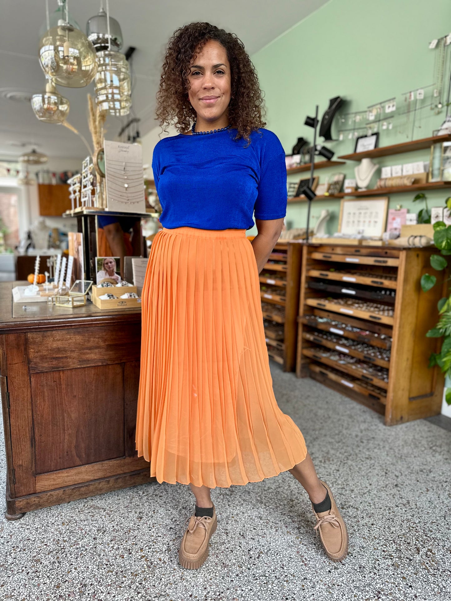 Vintage kobaltblauwe sparkle top
