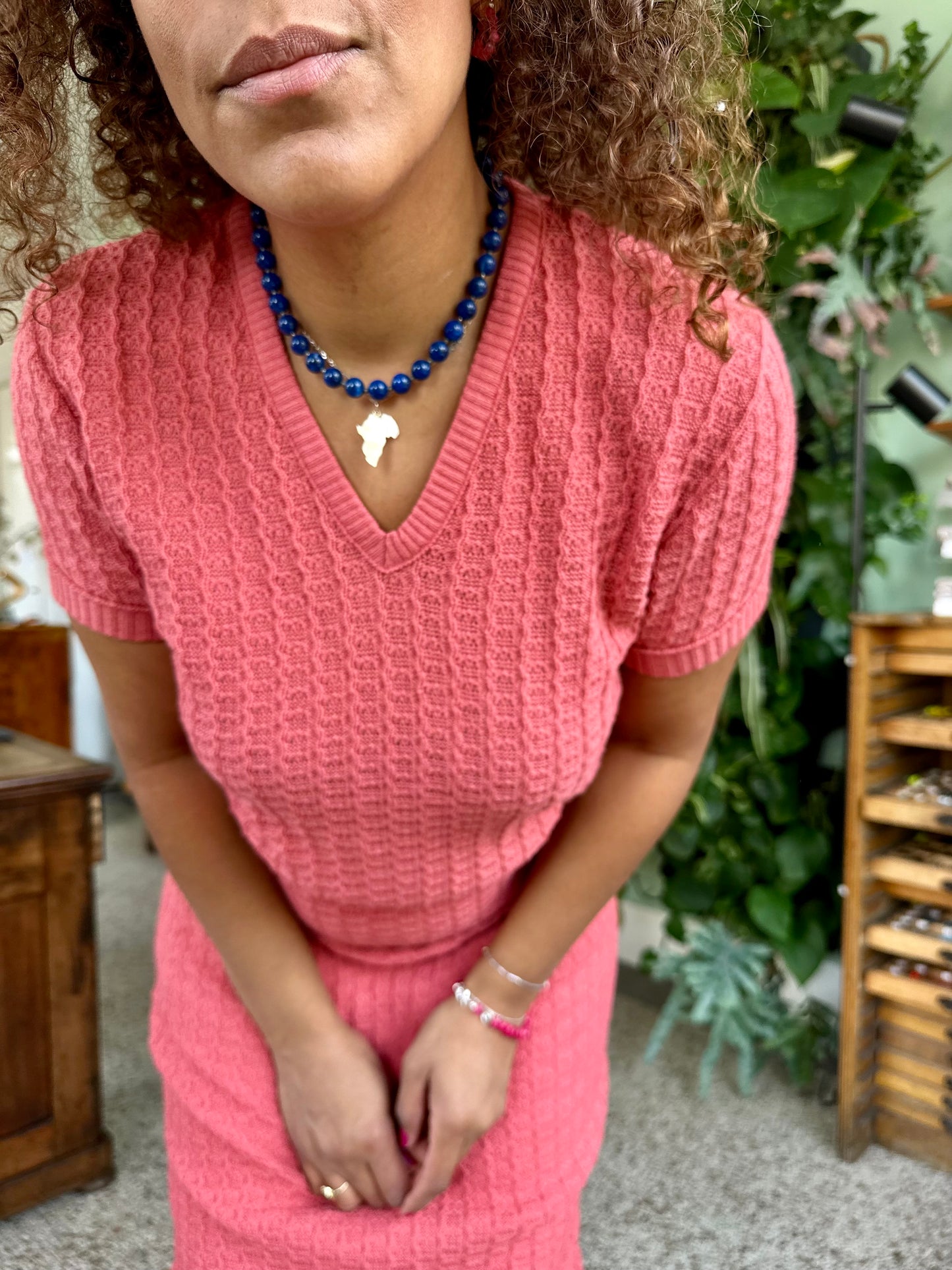 Vintage gebreide two piece set - M