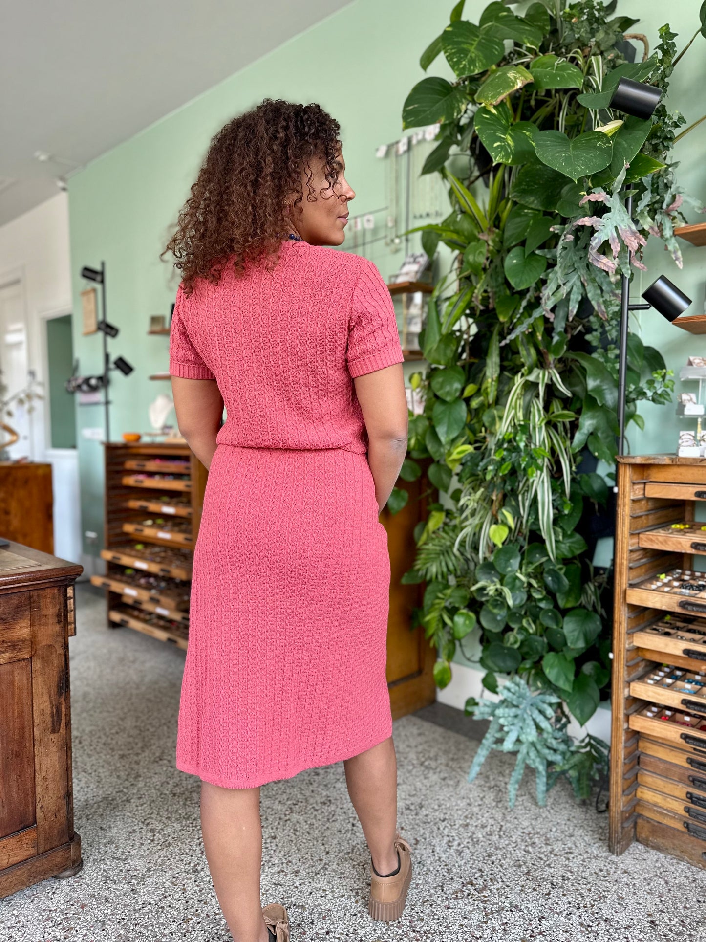Vintage gebreide two piece set - M