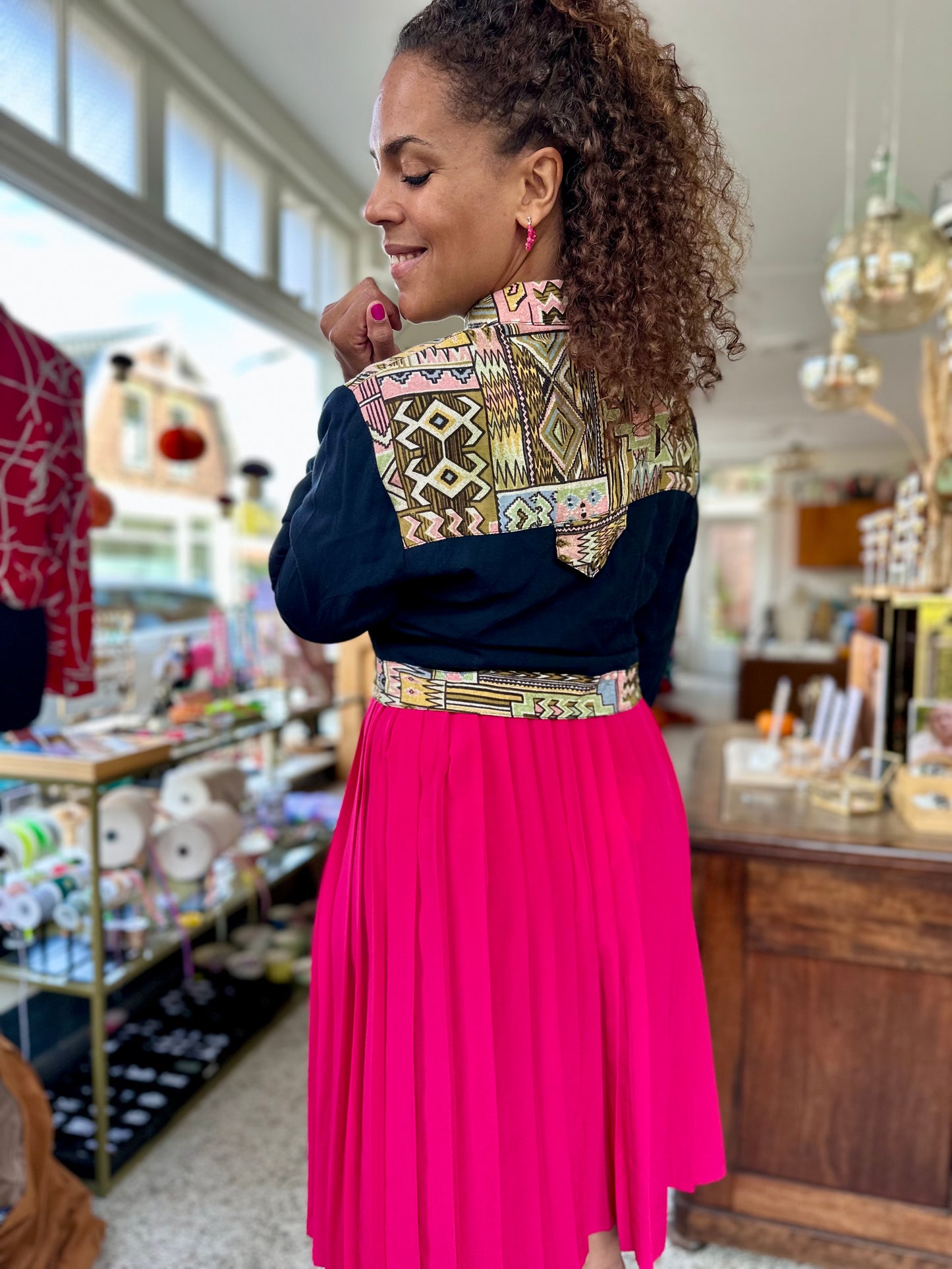 Vintage cropped aztek blouse - M