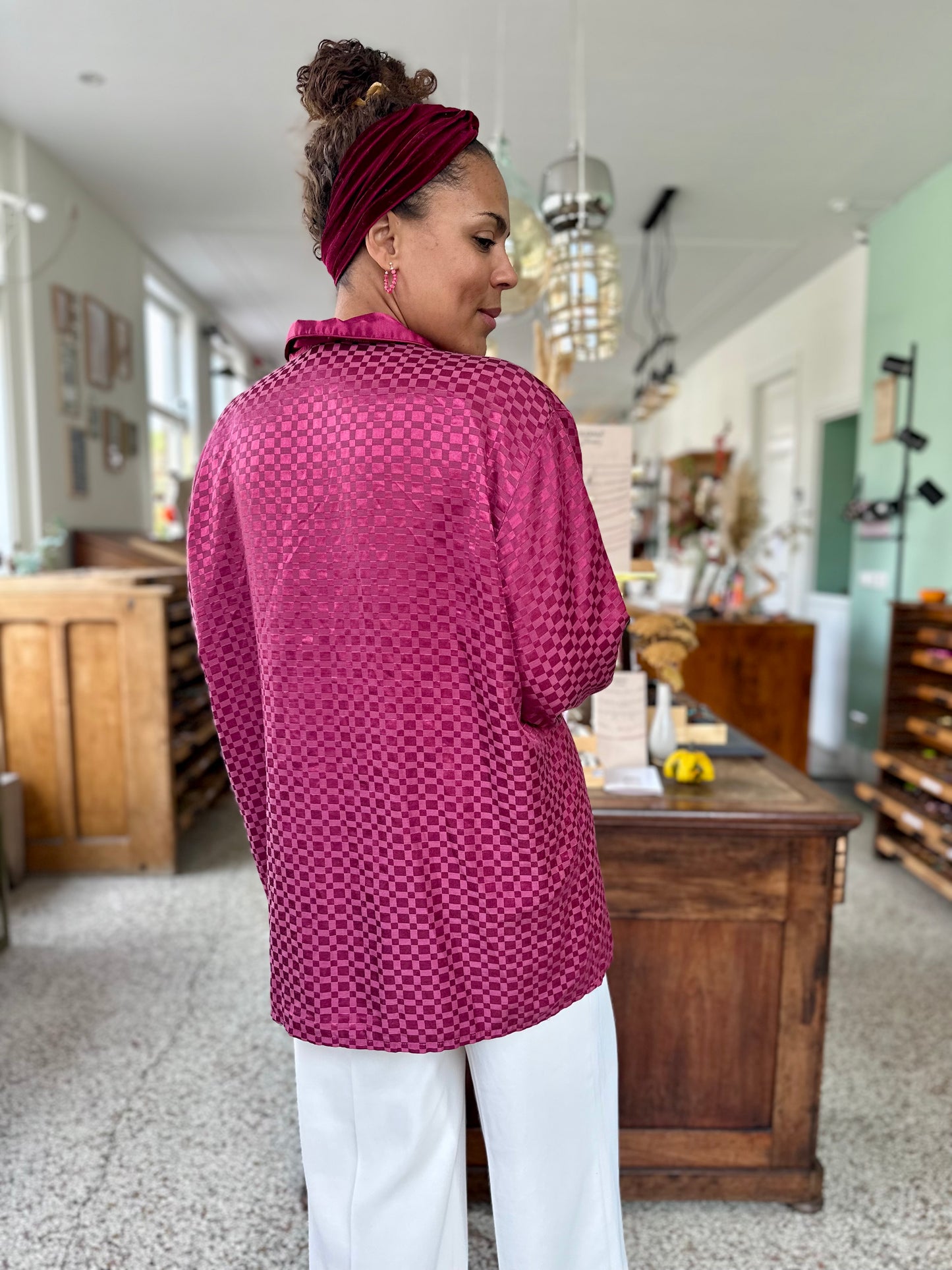 Vintage burgondy blouse - XL