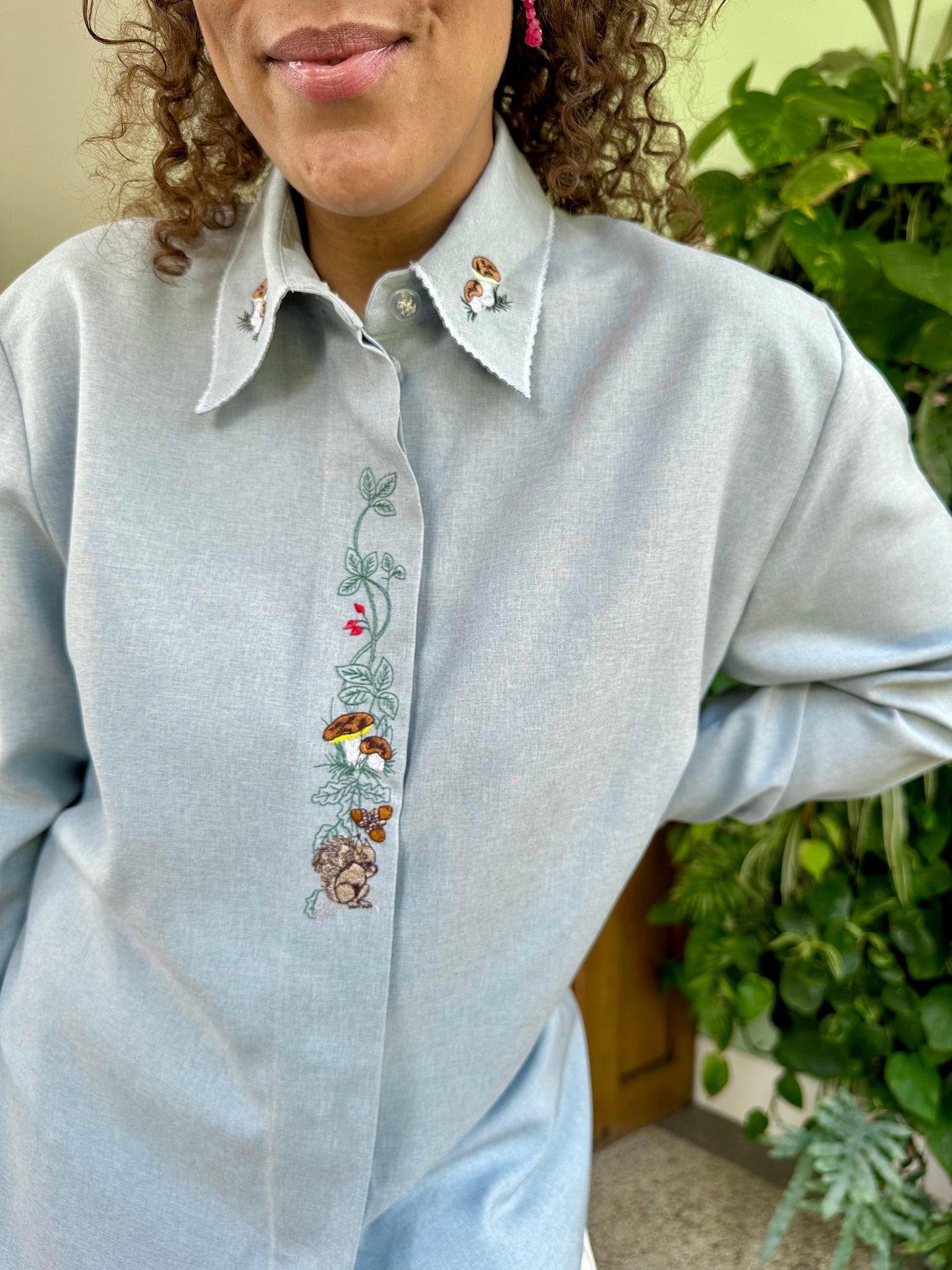 Vintage paddenstoelen blouse