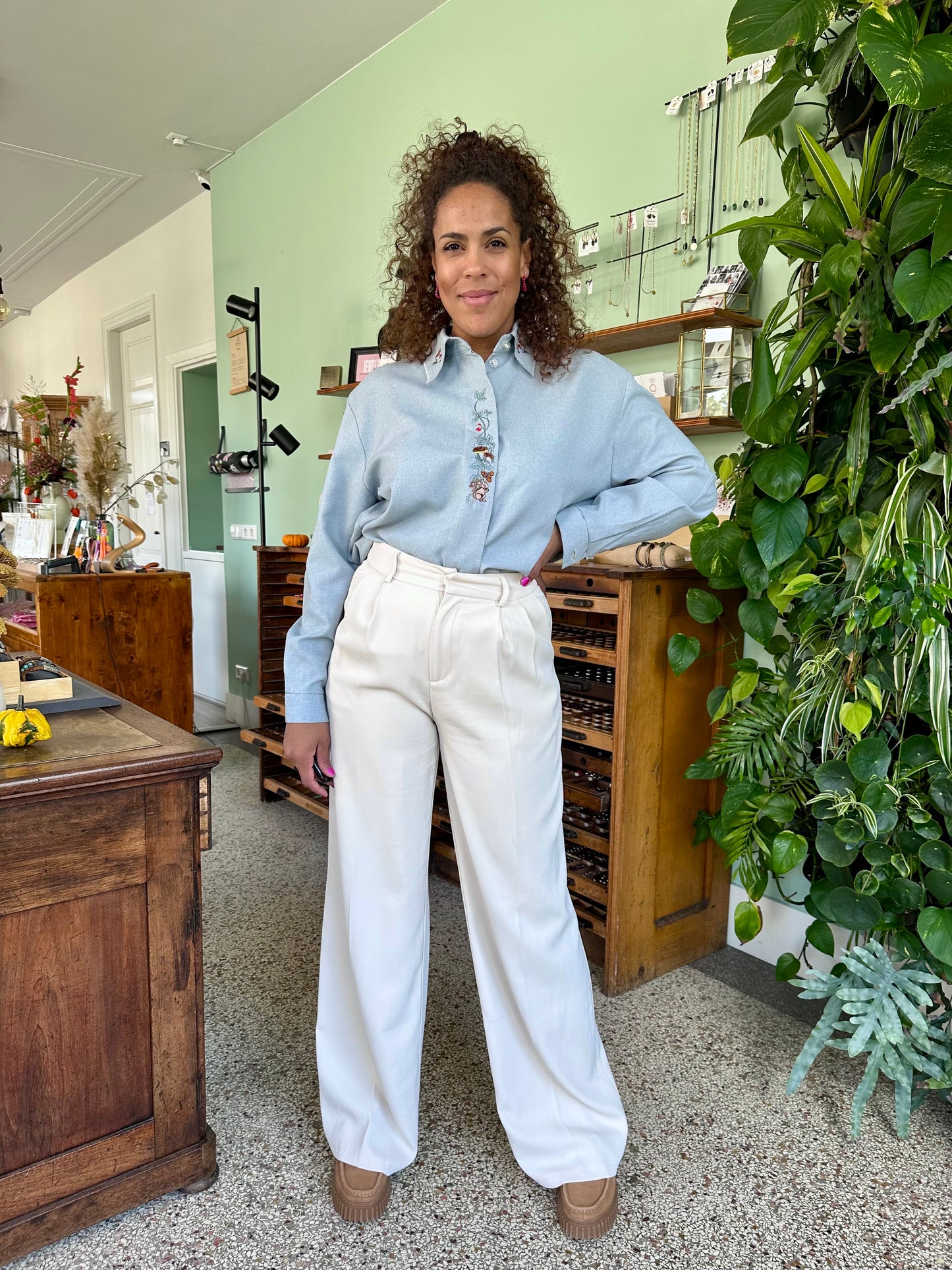 Vintage paddenstoelen blouse