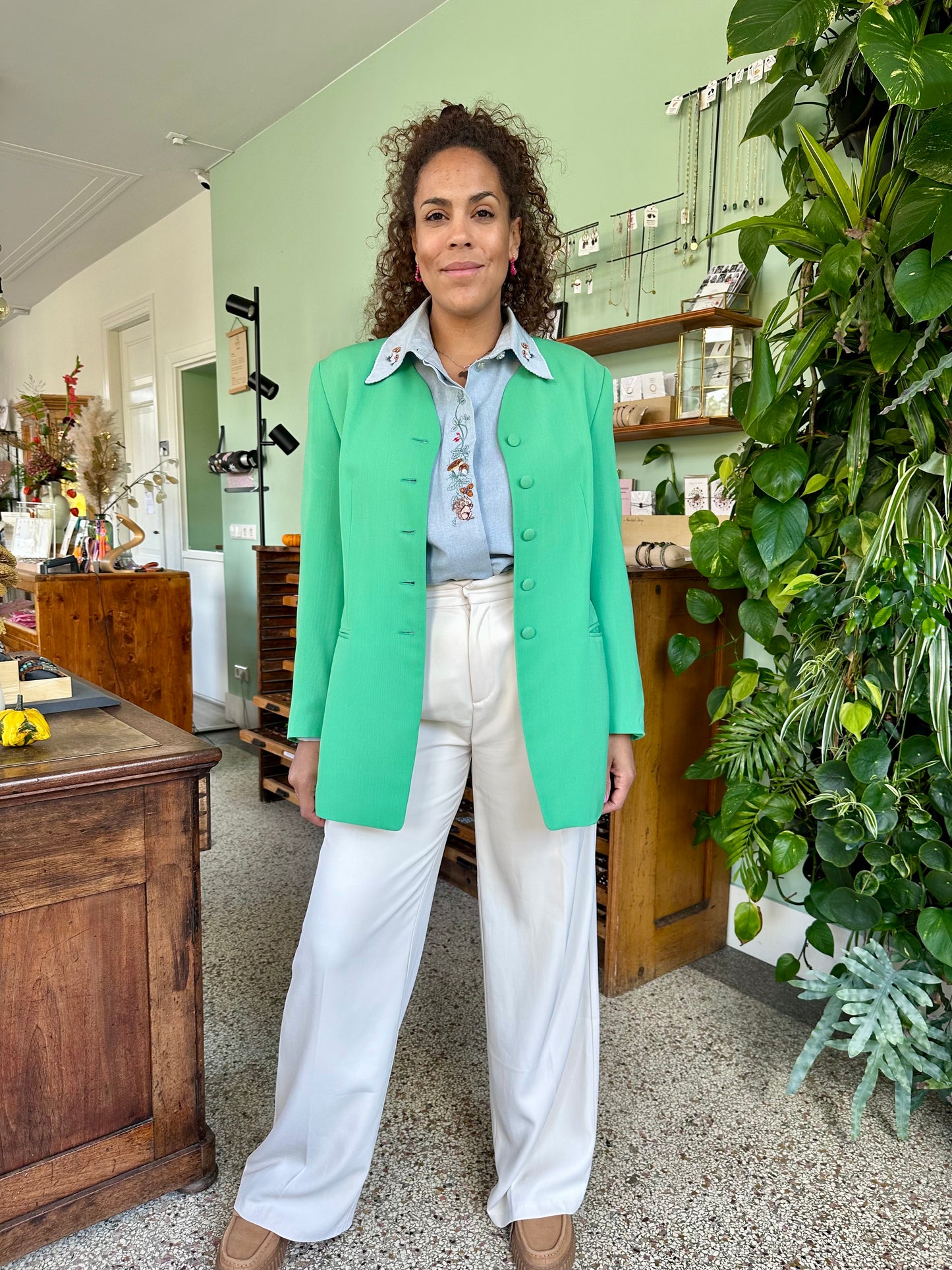 Vintage paddenstoelen blouse
