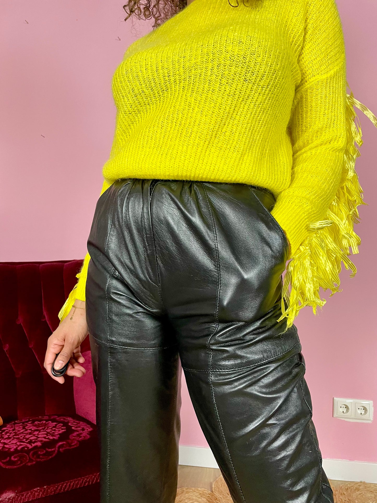 Vintage black leather pants