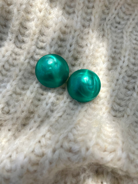 Vintage turquoise clip-on oorbellen