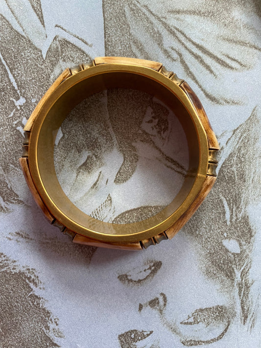 Vintage messing statement bone bangle