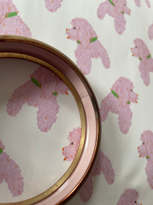 Vintage messing & roze bangle