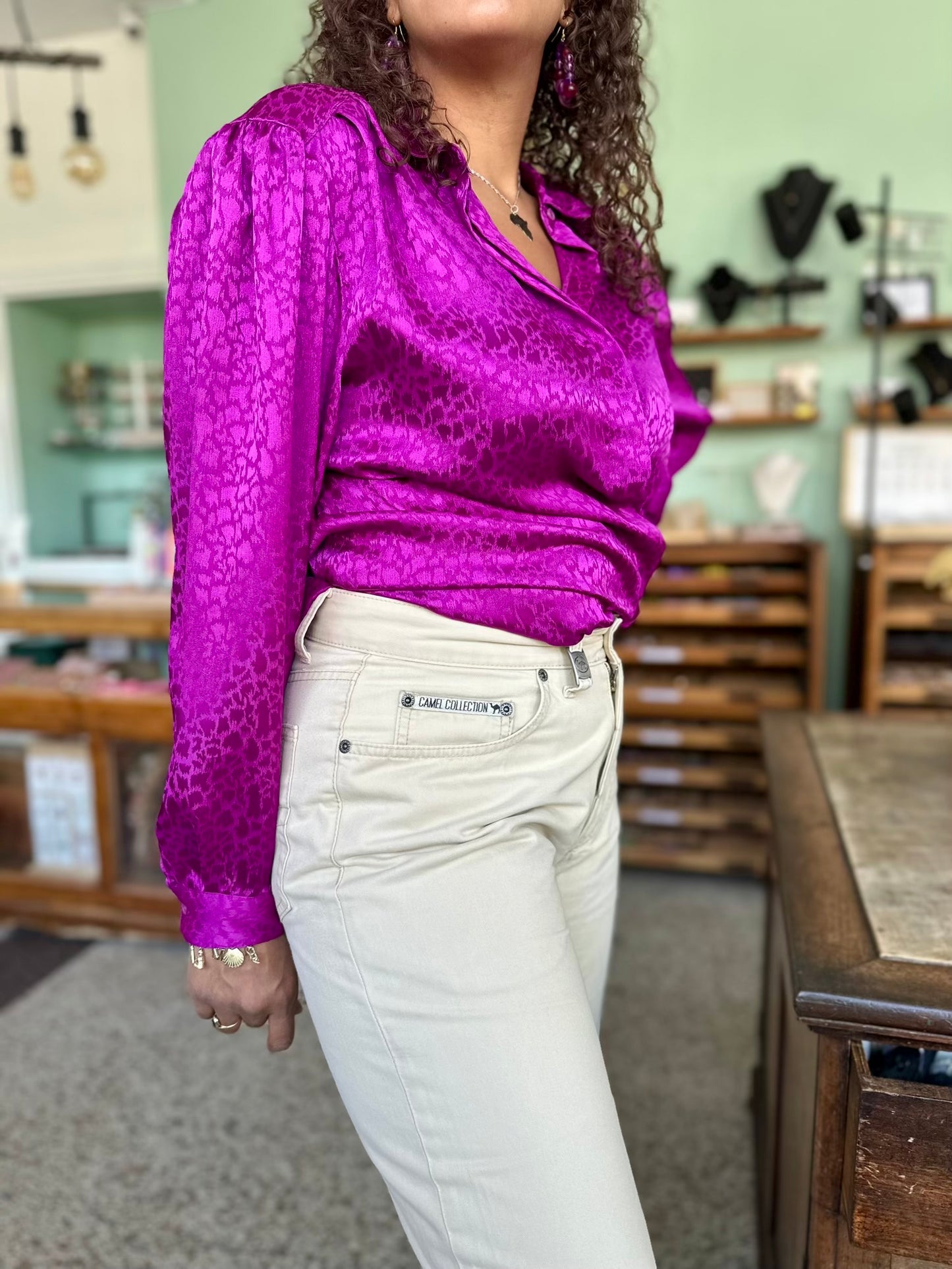 Vintage mid-waist relaxed fit Camel jeans - M