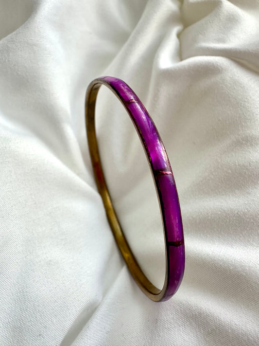 Vintage roze messing bone bangle