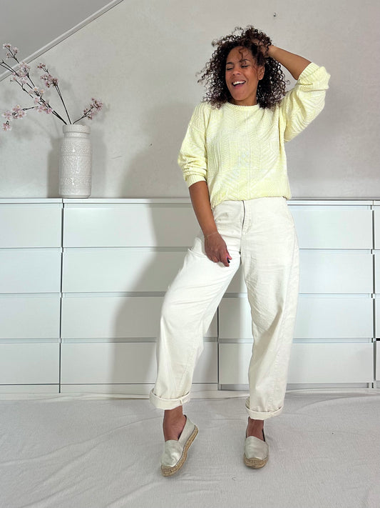 Vintage butteryellow sweater - L