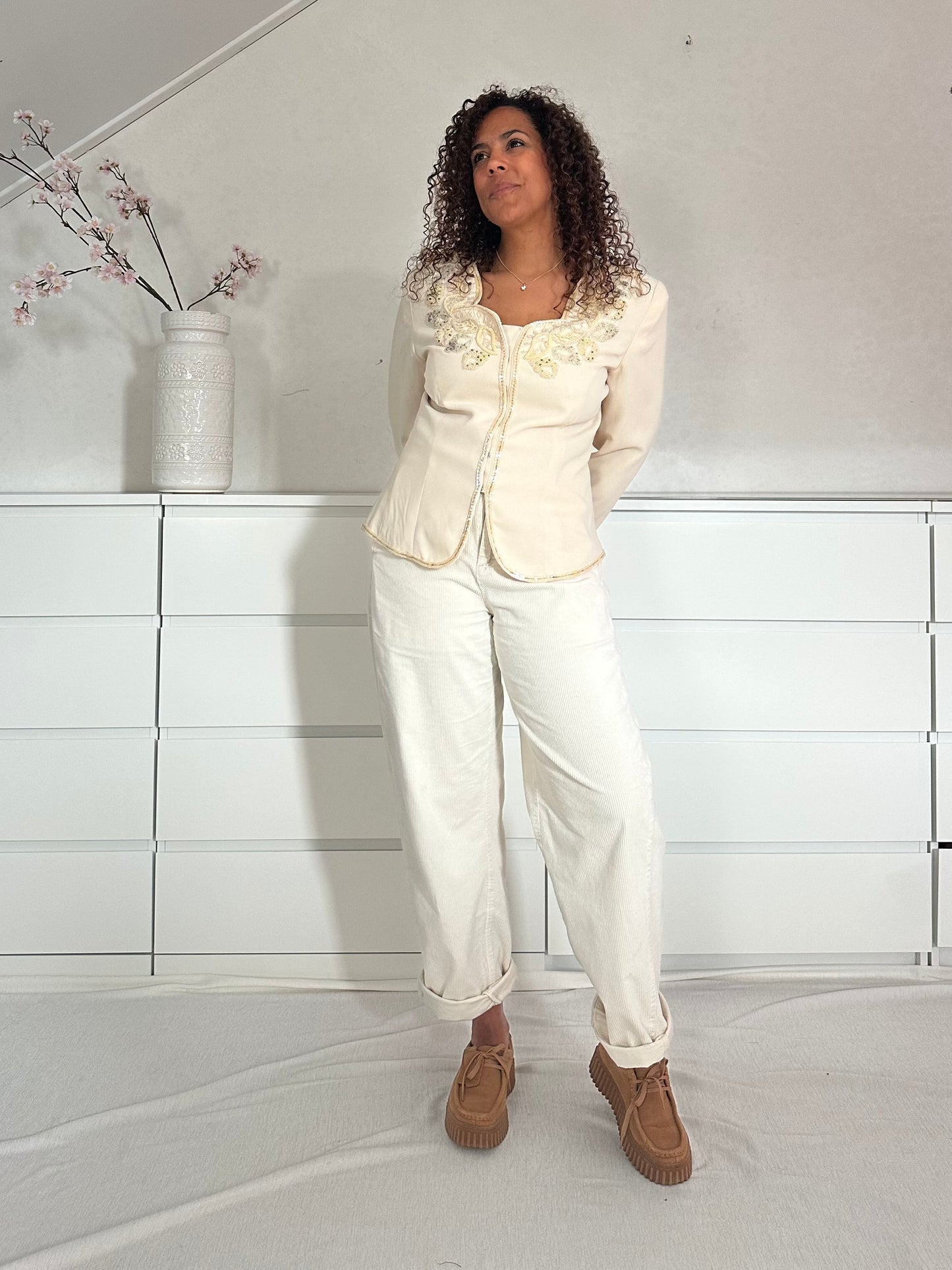 Vintage Frank Usher statement blazer met geborduurde details - M/L