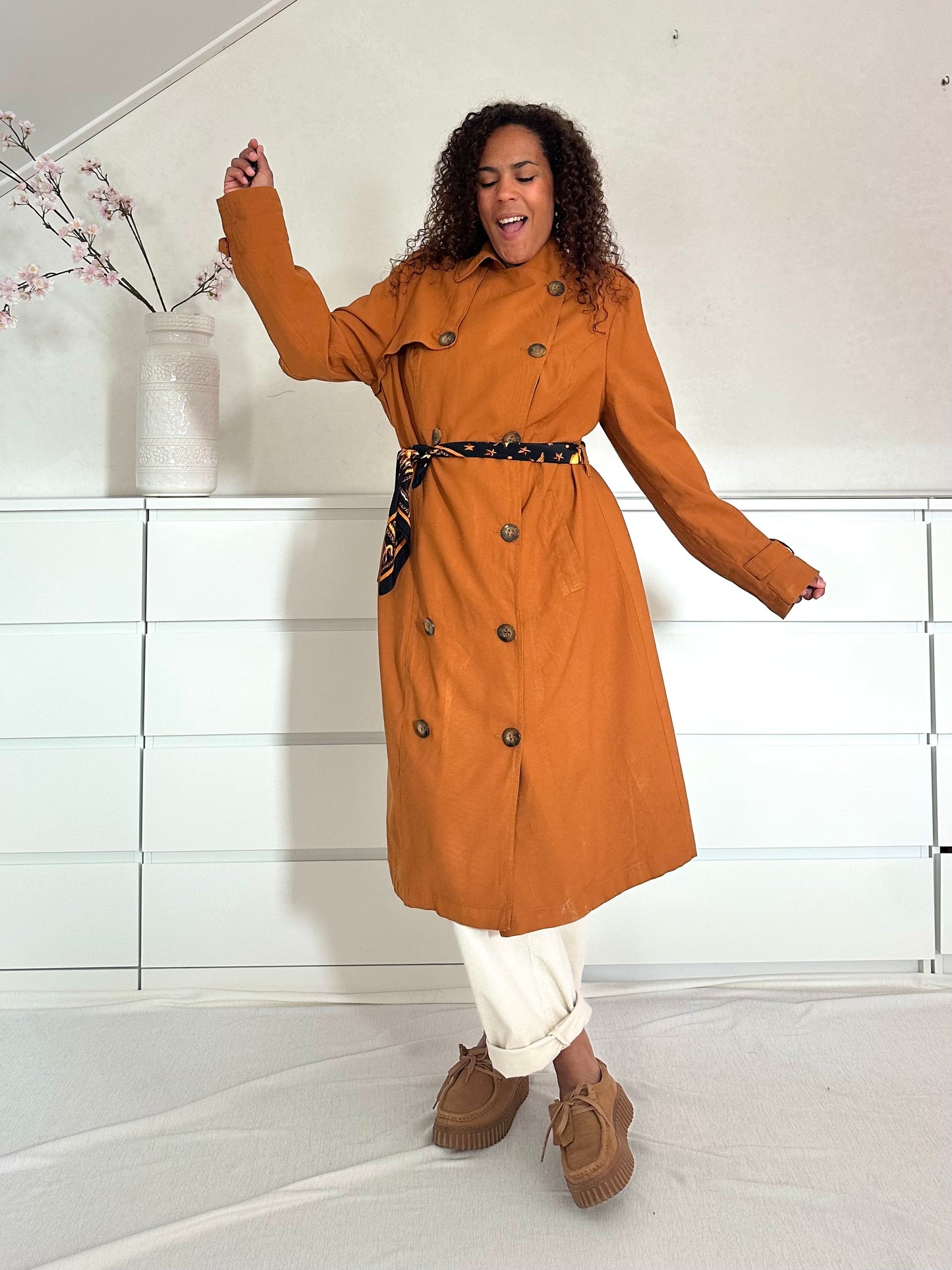 Vintage caramel trenchcoat - XL/XXL