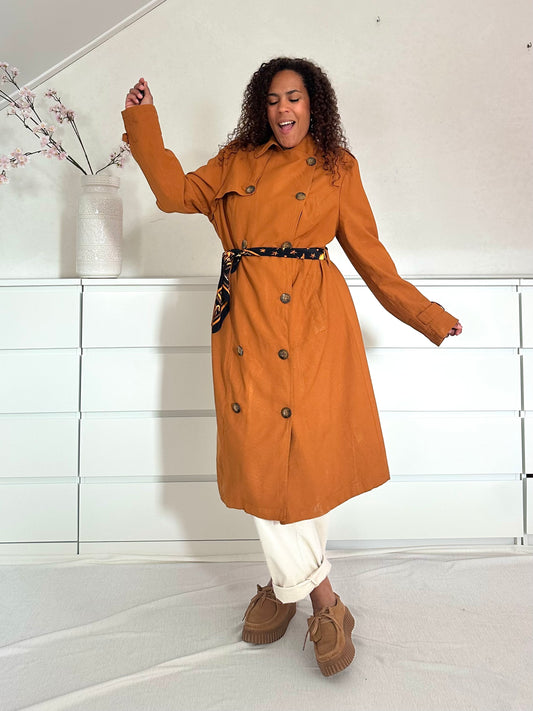 Vintage caramel trenchcoat - XL/XXL