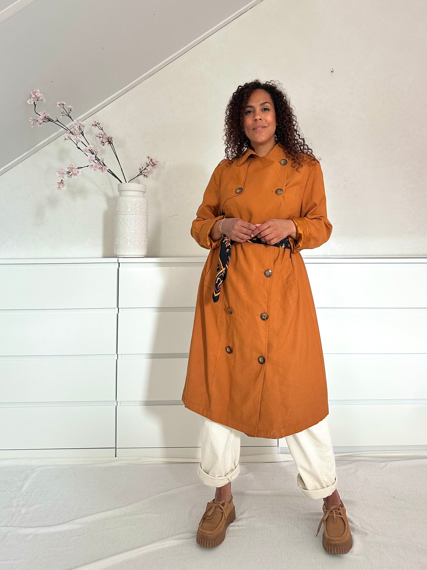 Vintage caramel trenchcoat - XL/XXL