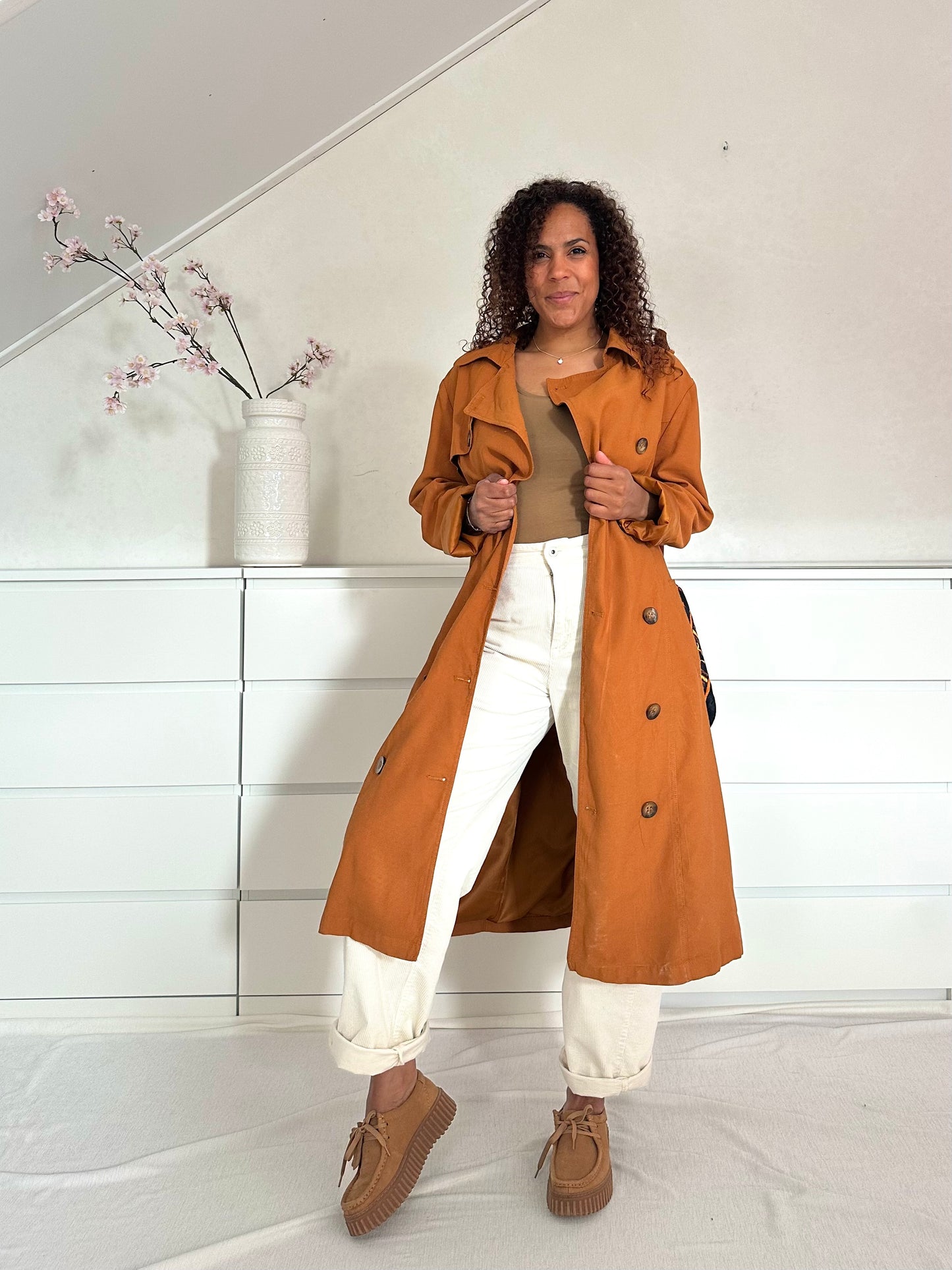 Vintage caramel trenchcoat - XL/XXL