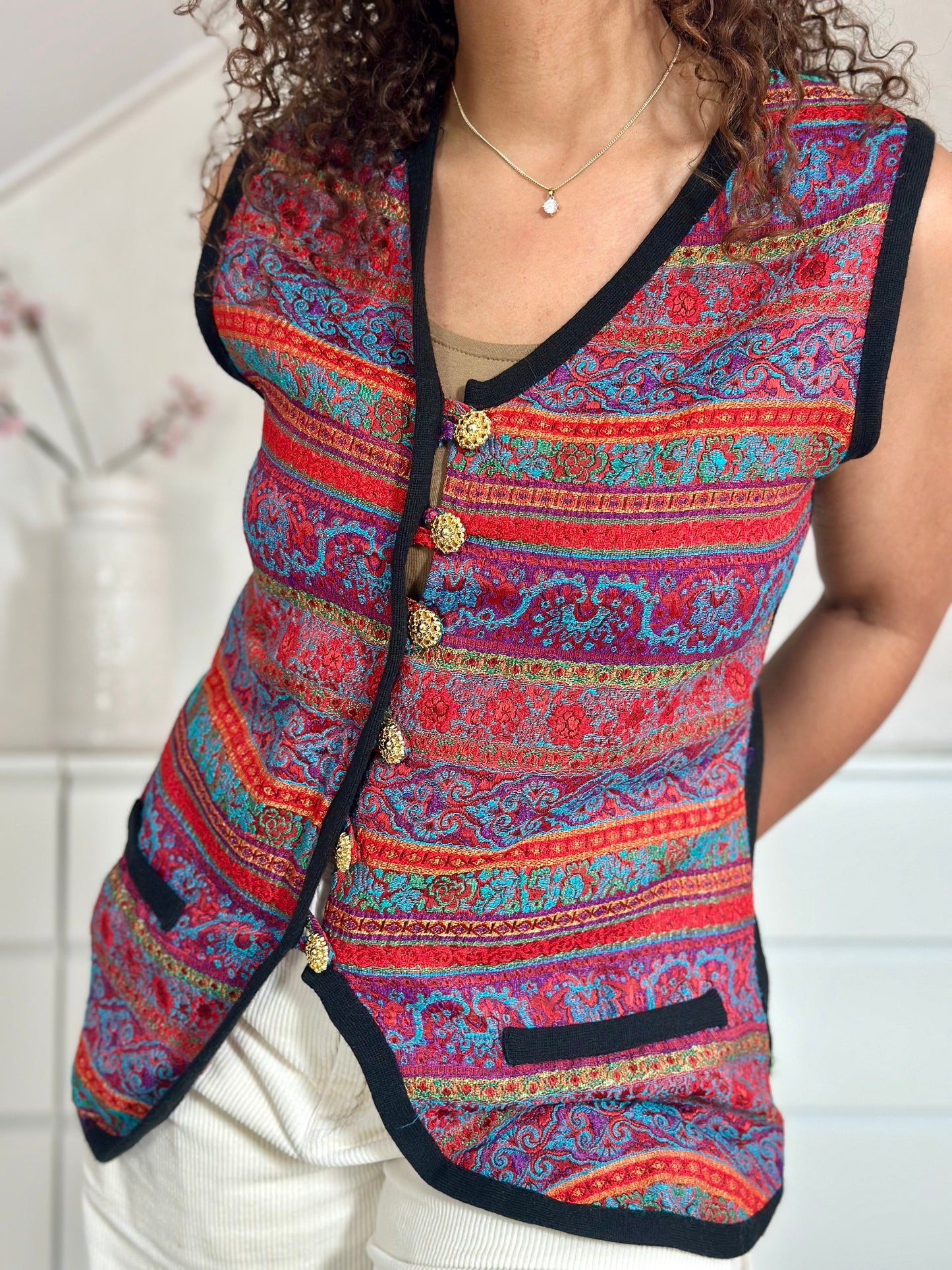 Vintage gebreide waistcoat - XL