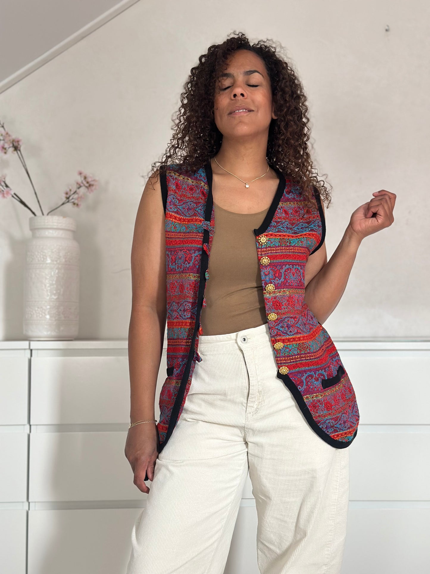 Vintage gebreide waistcoat - XL