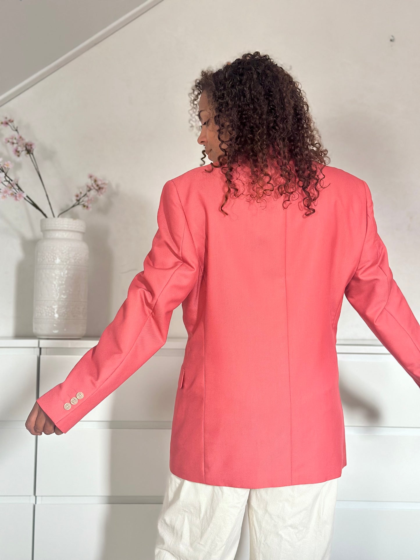 Vintage boyfriend blazer in warm koraal - XL