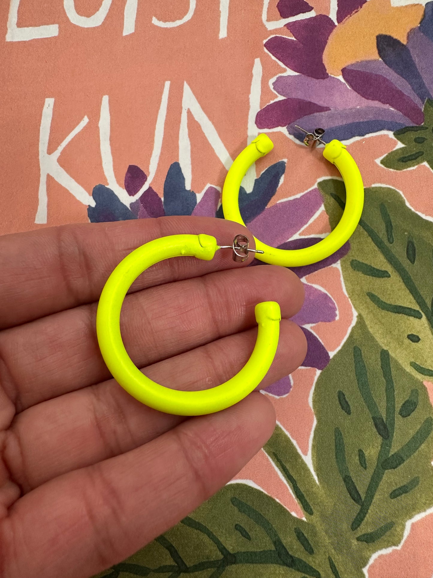 Vintage neon hoops