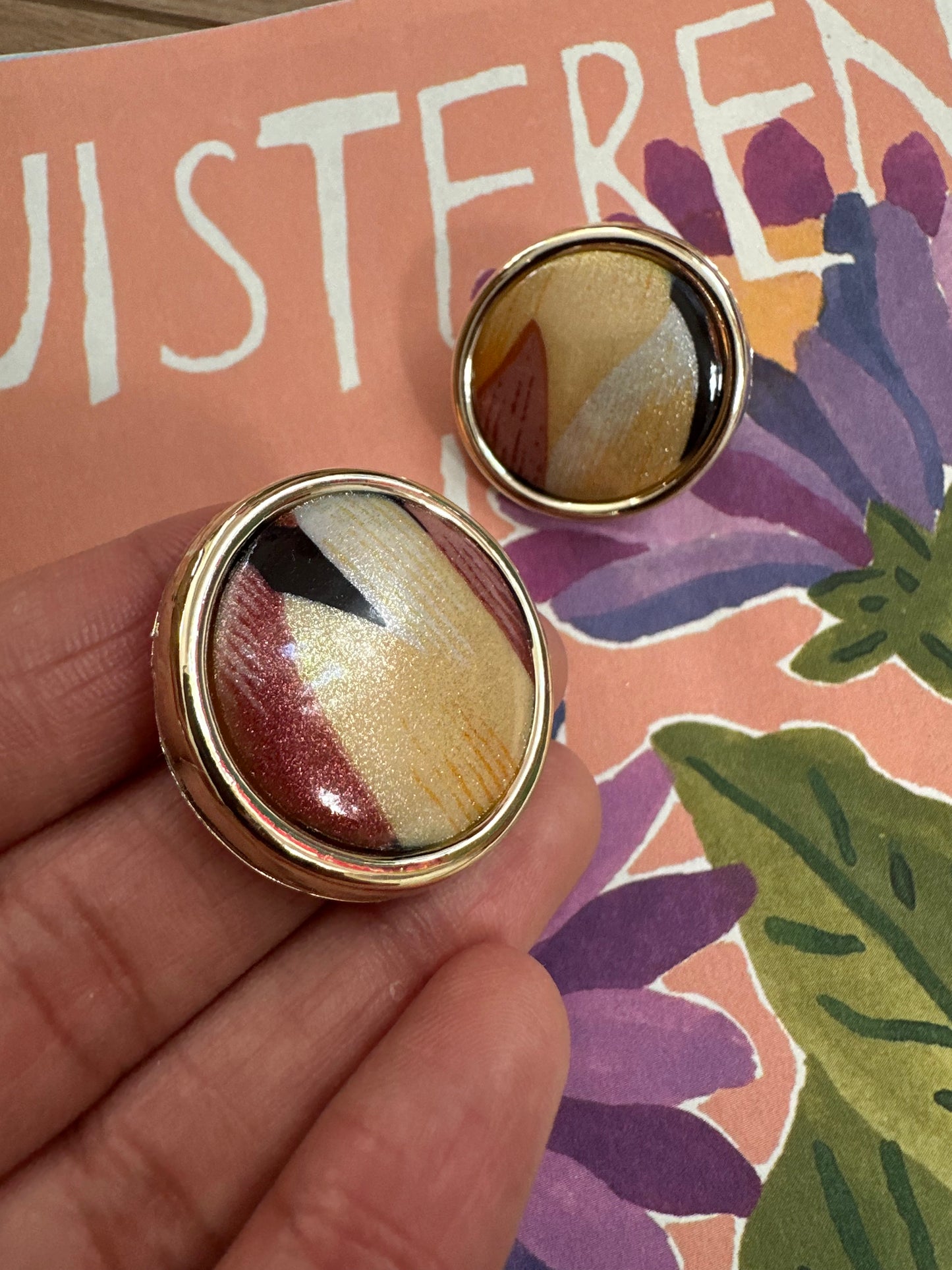 Vintage 80's ronde oorbellen