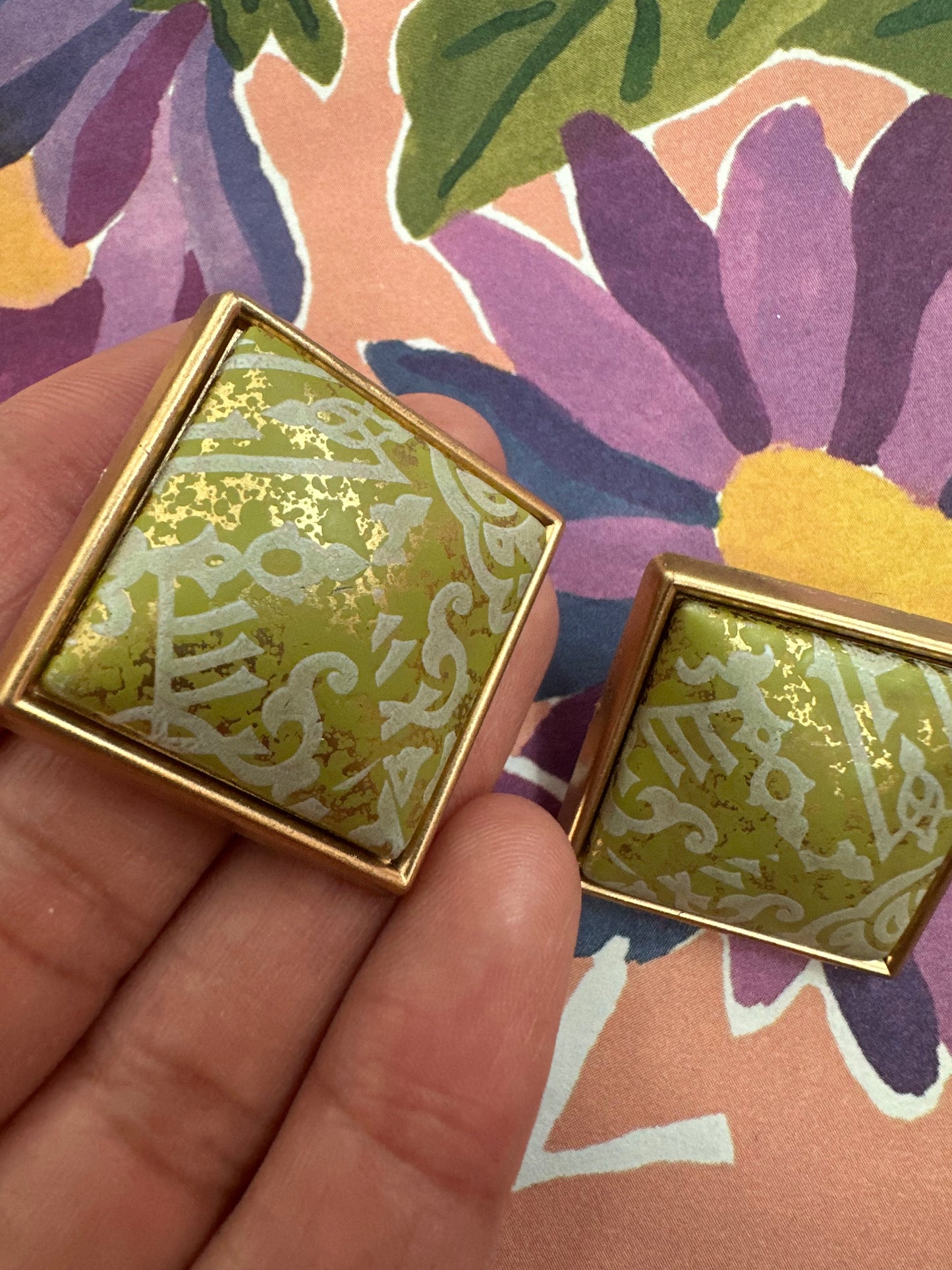 Vintage vierkante oorbellen