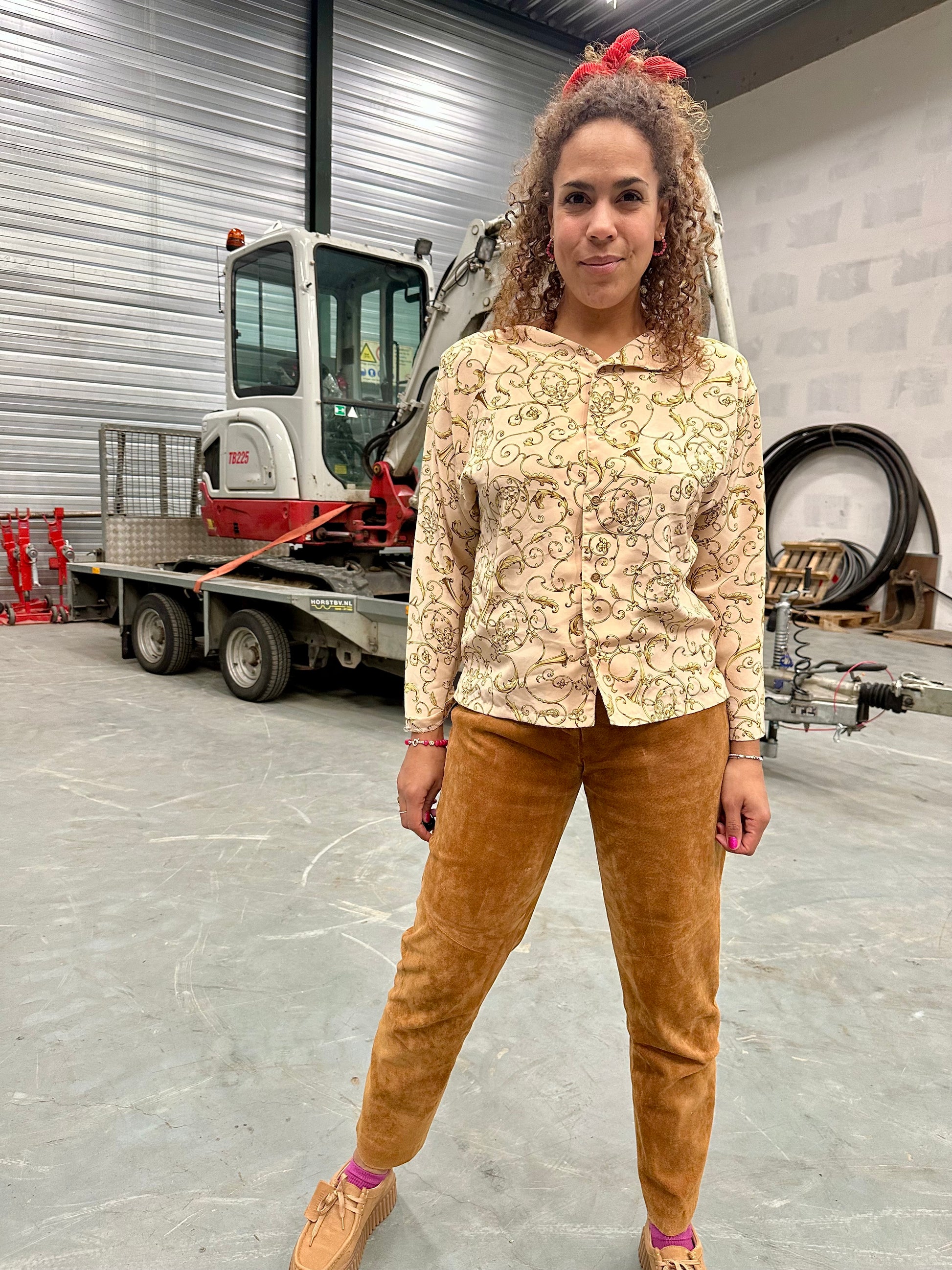 Retro blouse elegant sierlijk vrouwelijk jaren tachtig