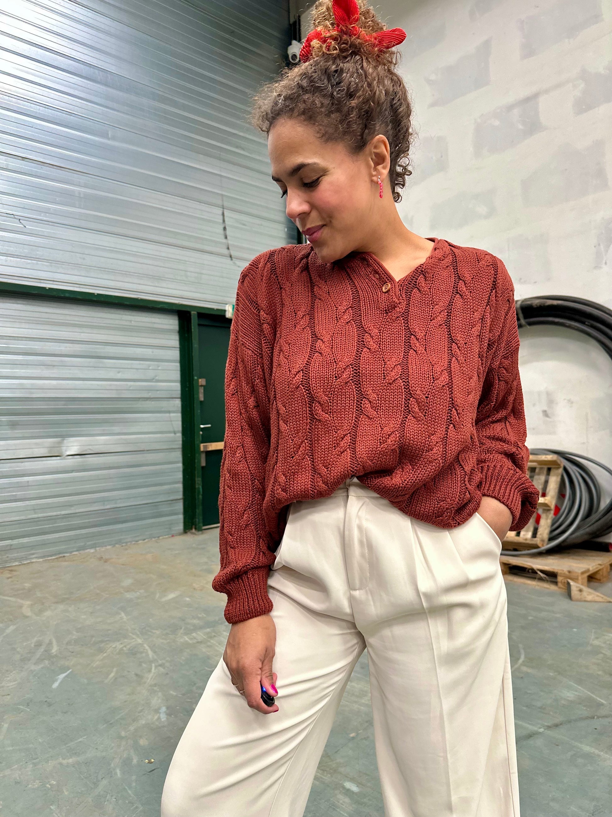 Retro trui jaren tachtig in katoen-viscose mix