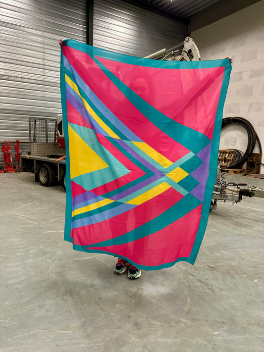 Vintage sjaaltje groot formaat felle kleuren