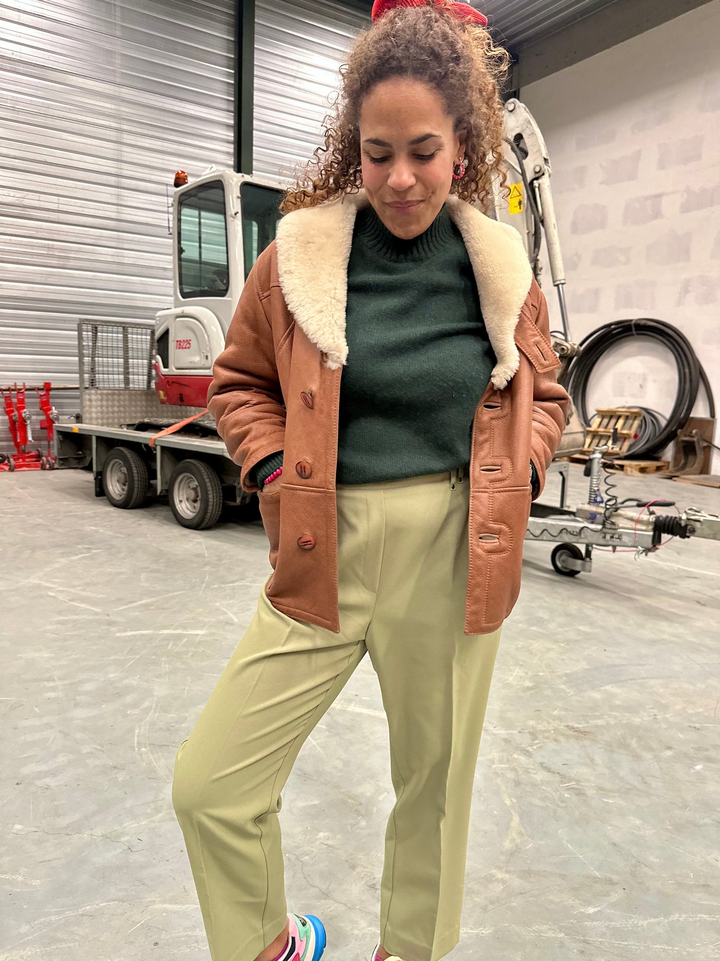 Nineties lammycoat leren jas zacht schapenleer