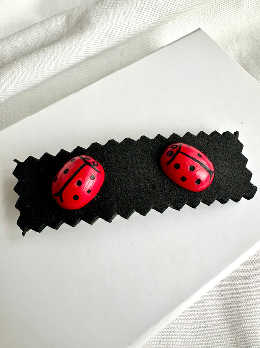 vintage nineties haarspeld van faam met lieveheersbeestjes 