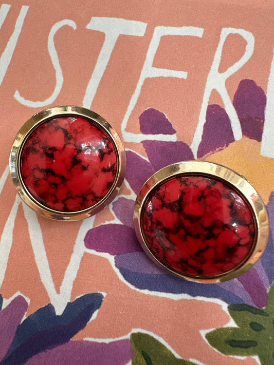 Vintage marmer look oorbellen