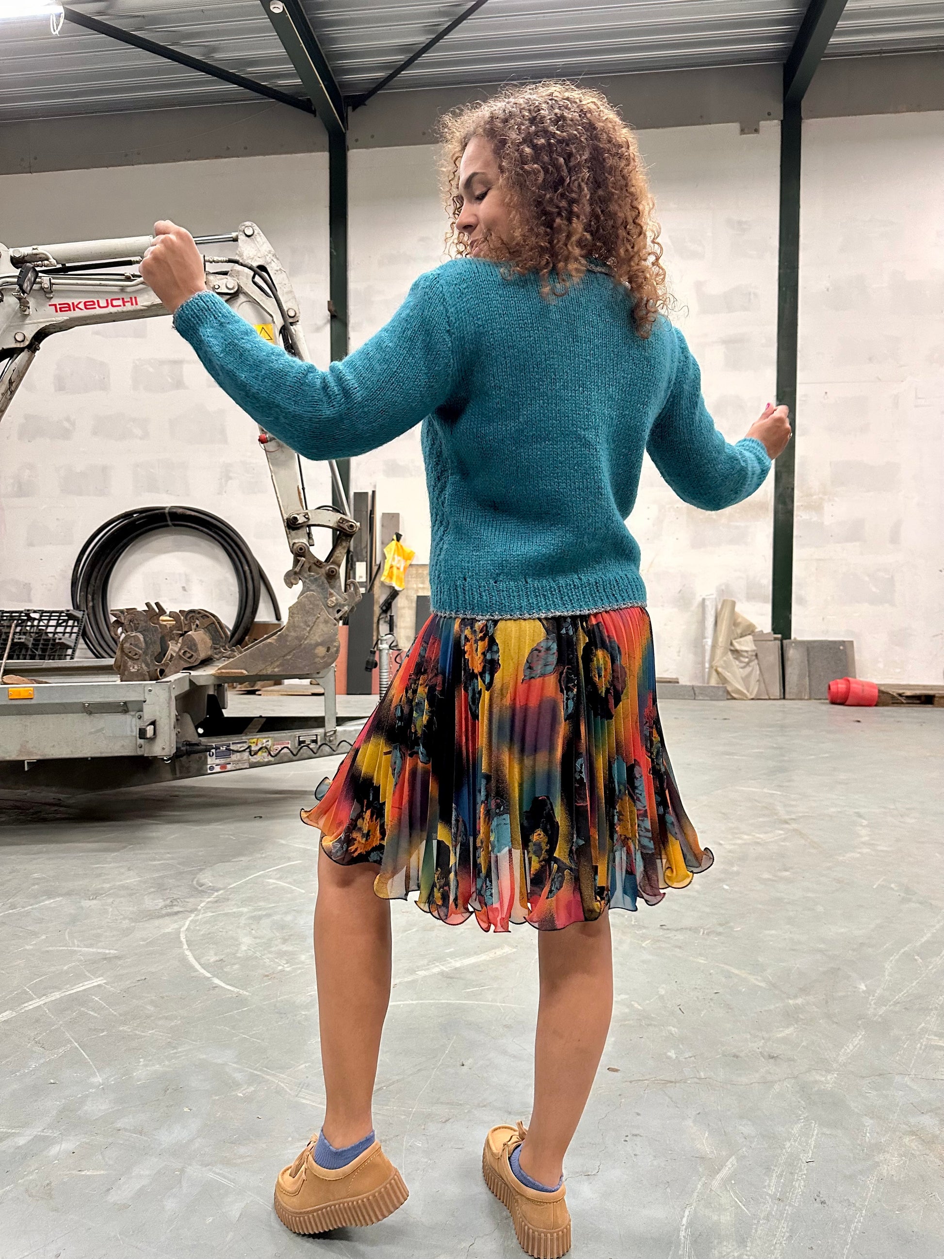 Vintage plooirokje in herfst kleuren 