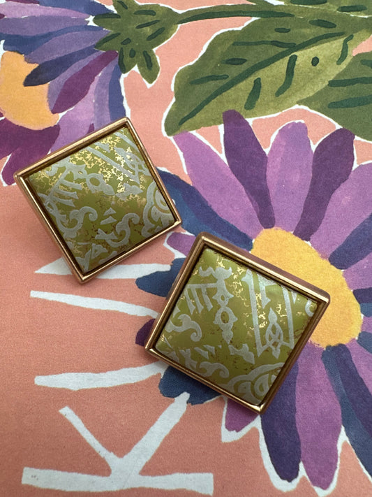 Vintage vierkante oorbellen lichtgewicht 