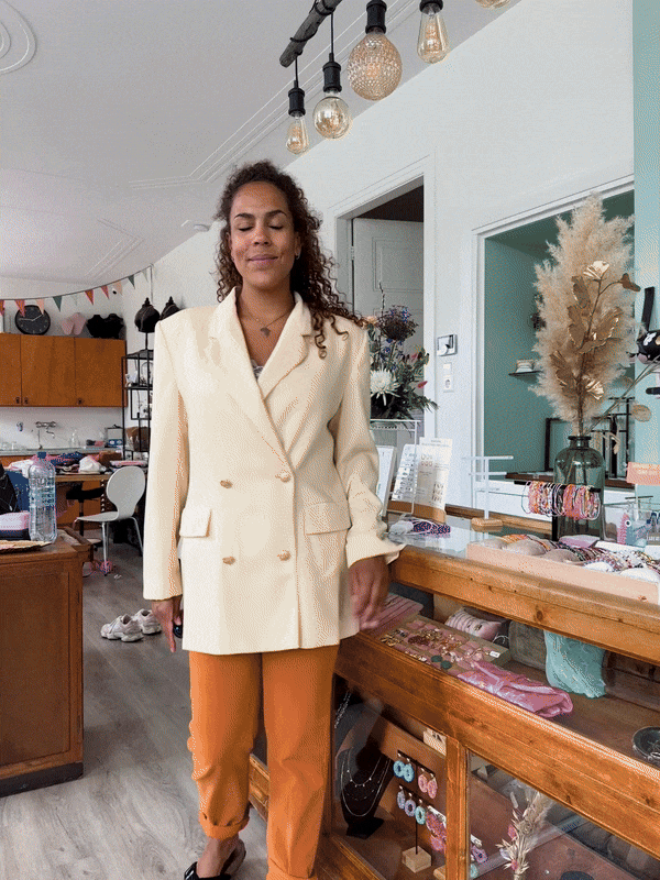 Vintage Italian creme kleurige blazer