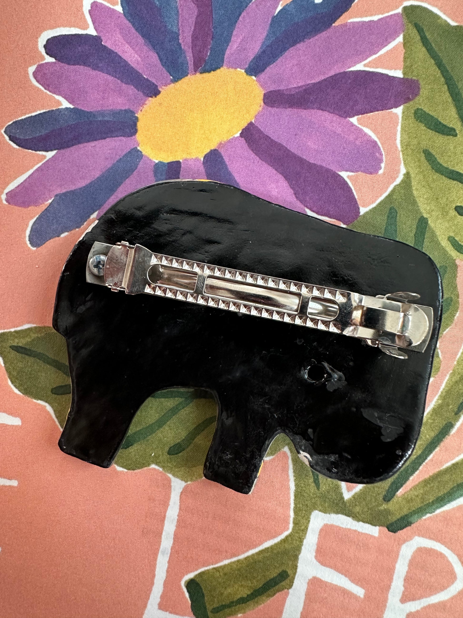 jaren negentig houten sieraden haarspeld olifant
