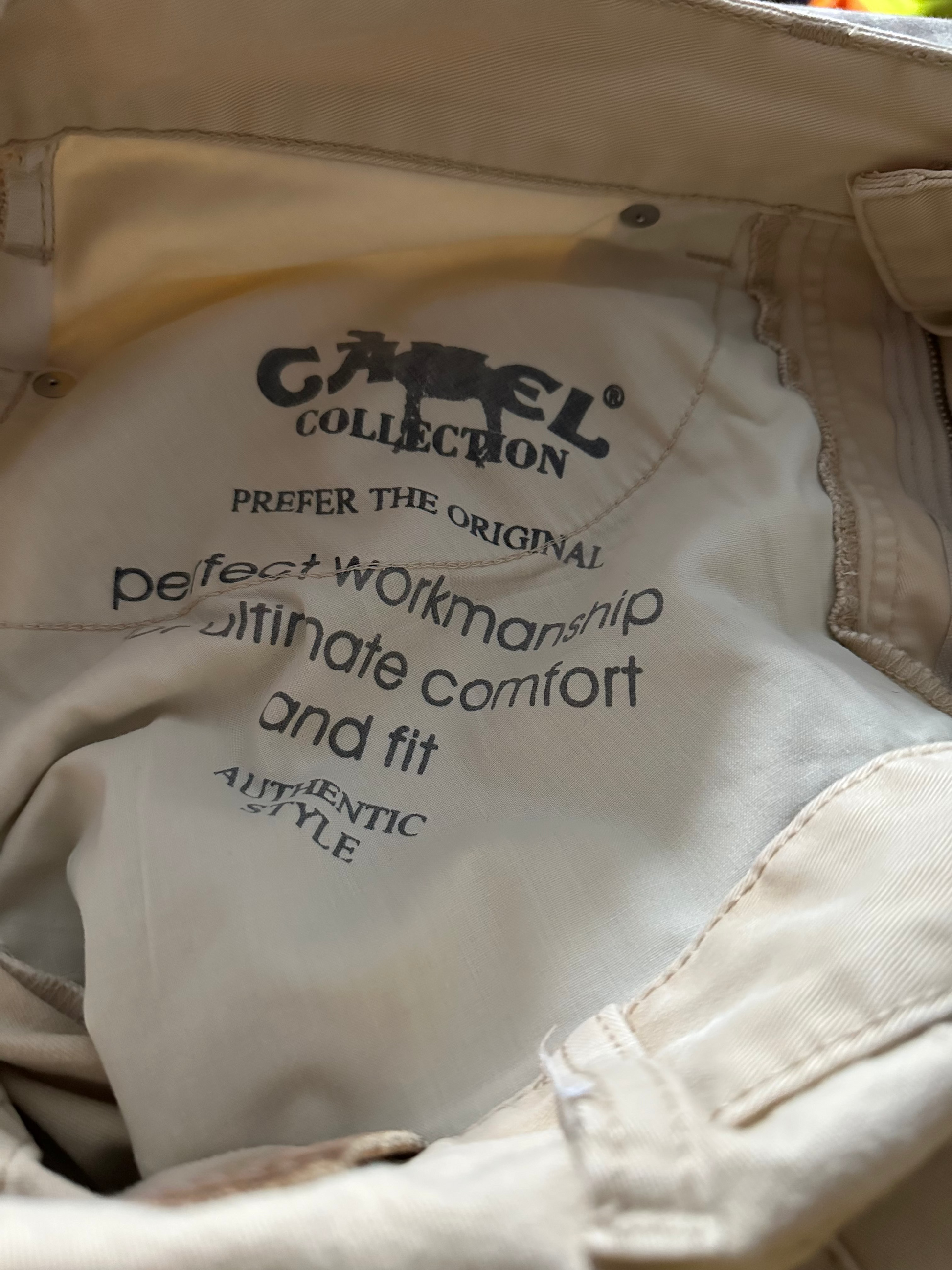 vintage camel jeans detail binnenzijde