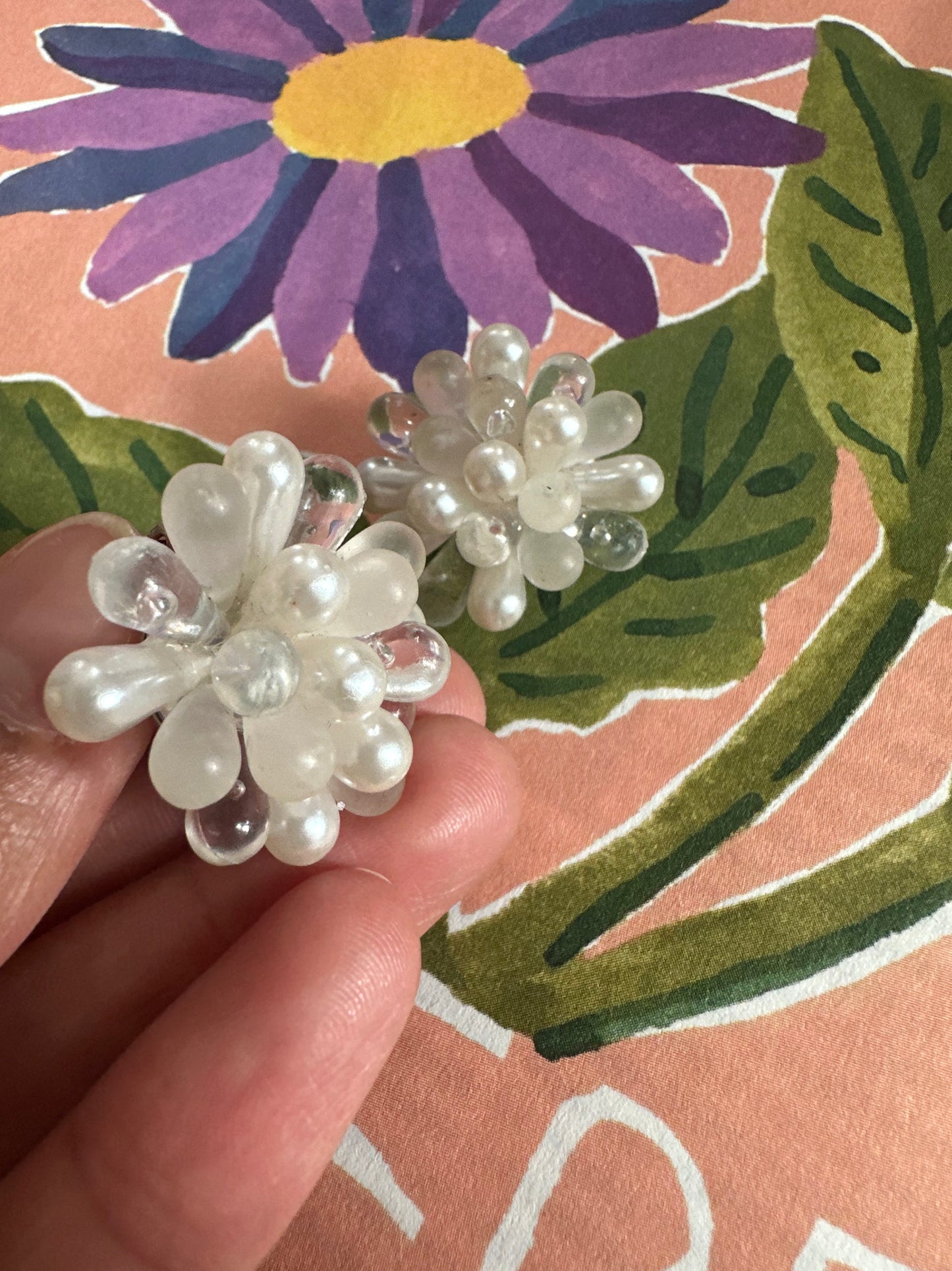 vintage clip-oorbellen met faux parel